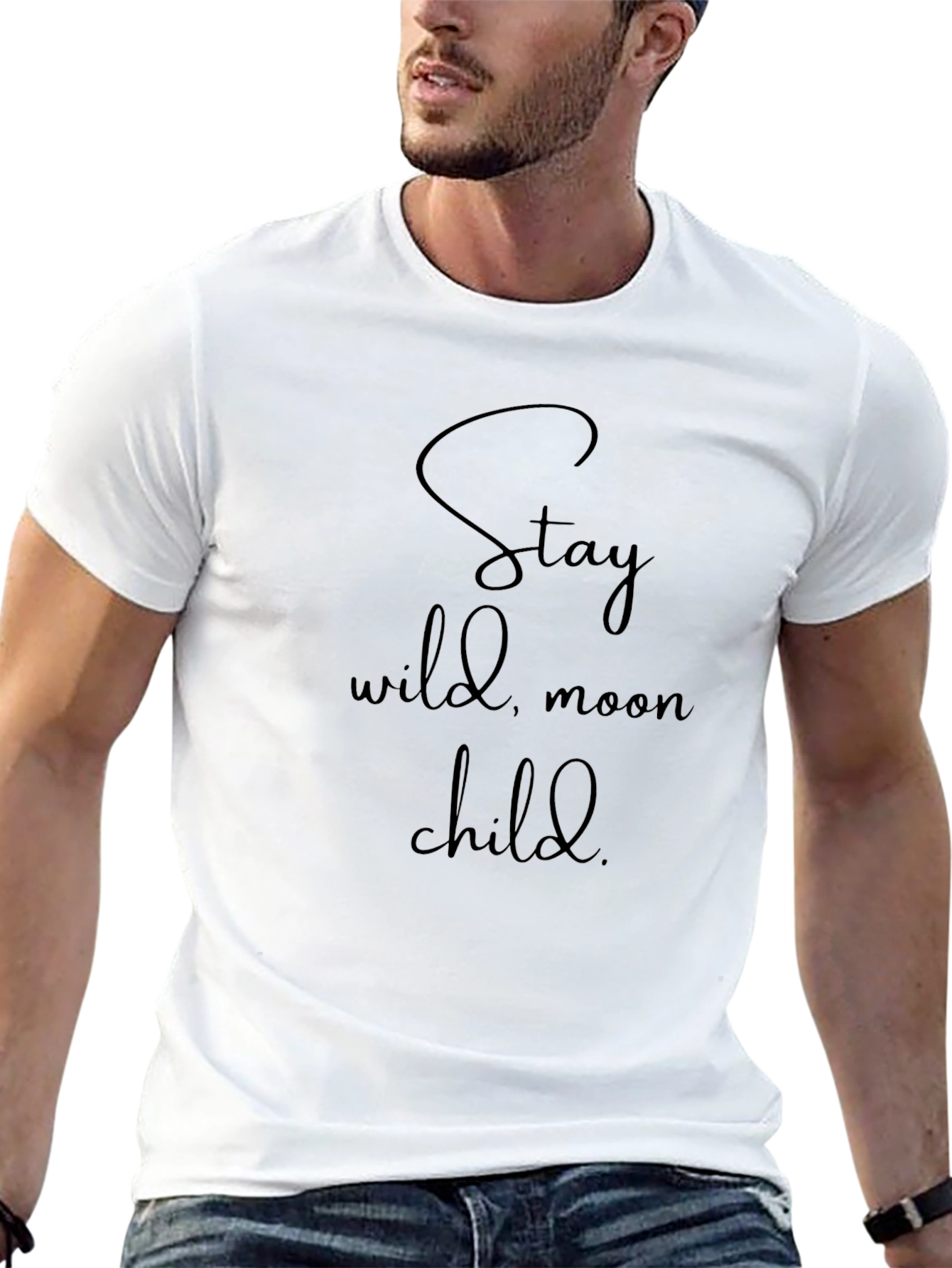 Stay Wild Moon Child Black Graphic Tee