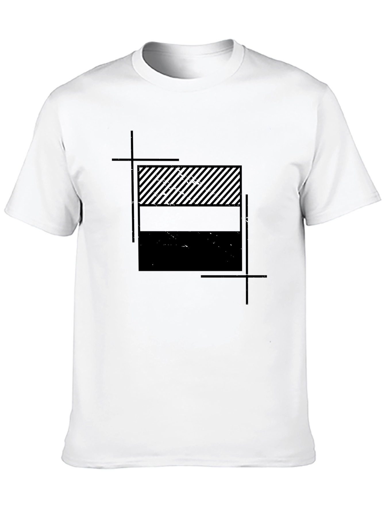 Modern Graphic Tee - Stylish Striped Block Design