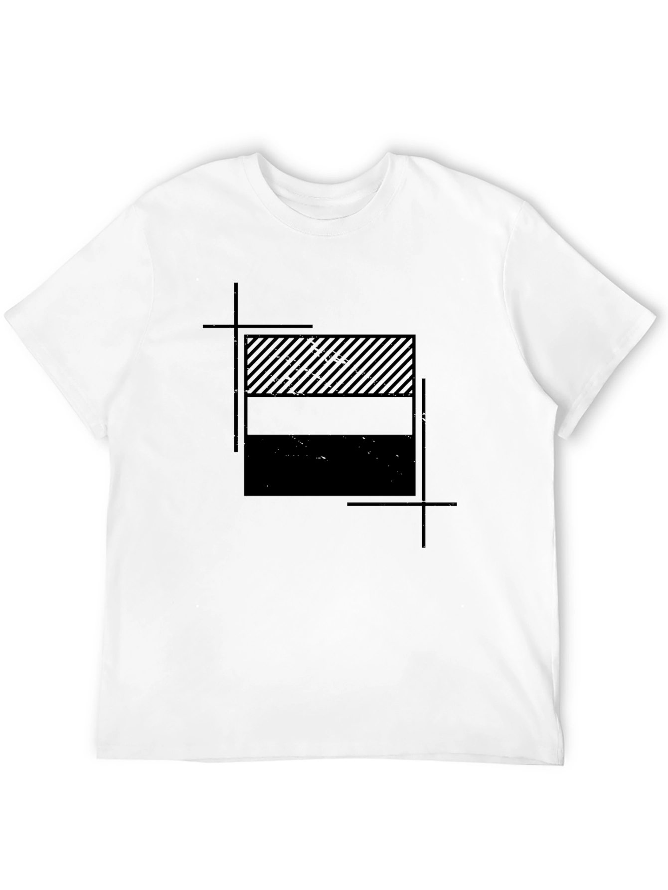 Modern Graphic Tee - Stylish Striped Block Design