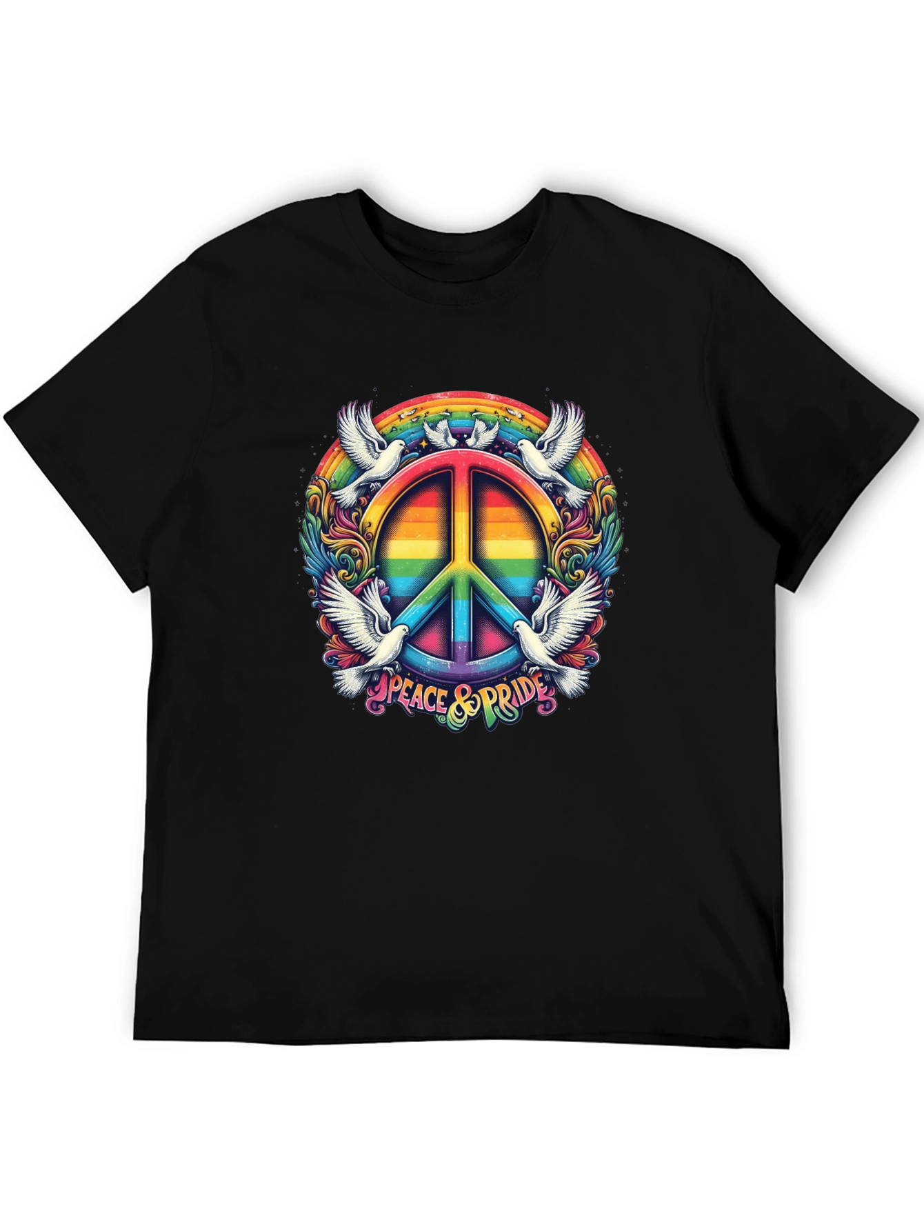 Peace & Pride Rainbow Graphic Tee