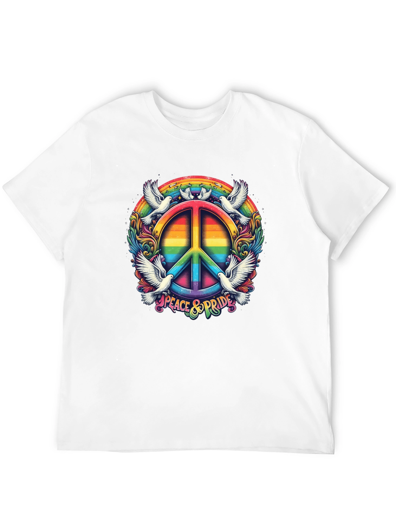 Peace & Pride Rainbow Graphic Tee
