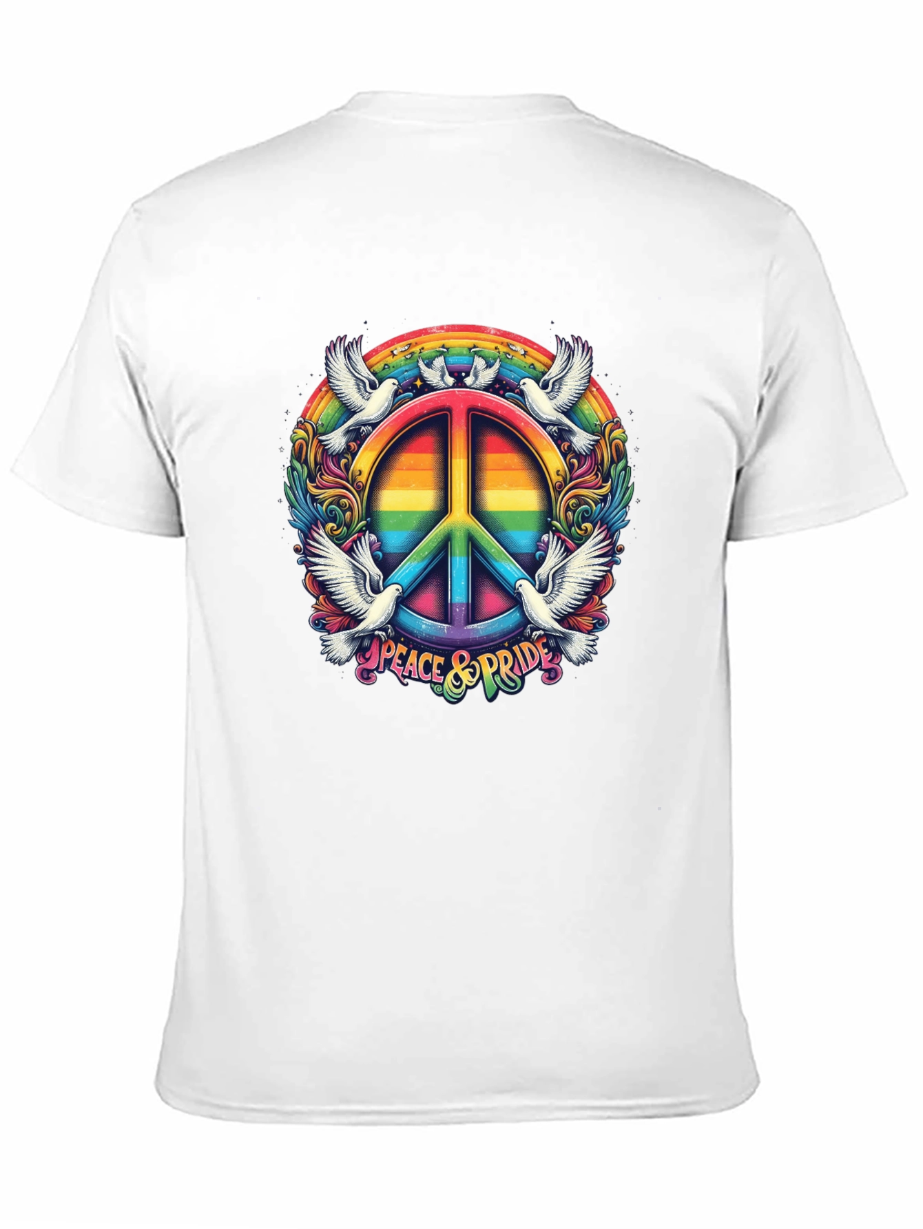 Peace & Pride Rainbow Graphic Tee