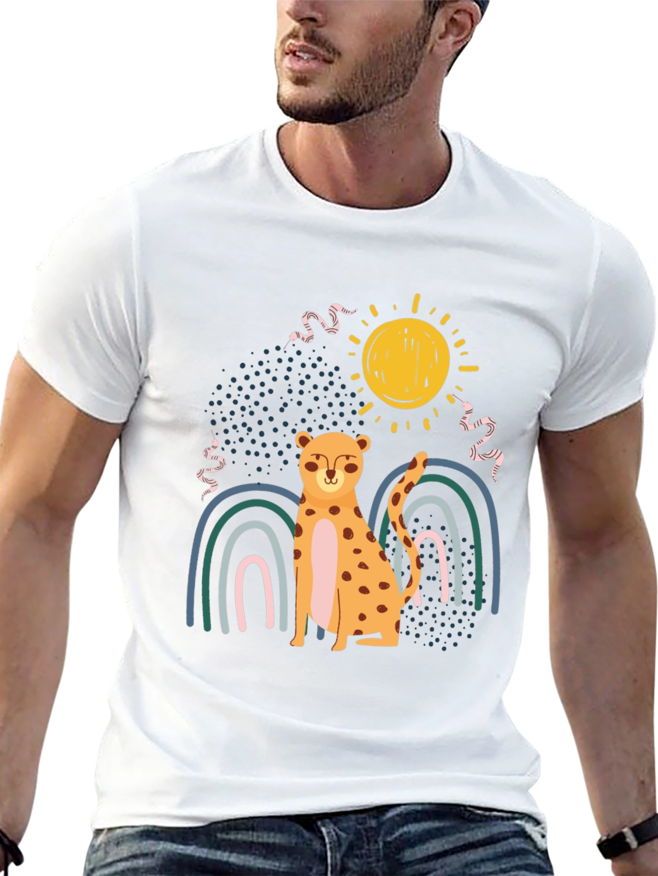 Cheetah Rainbow Graphic Tee