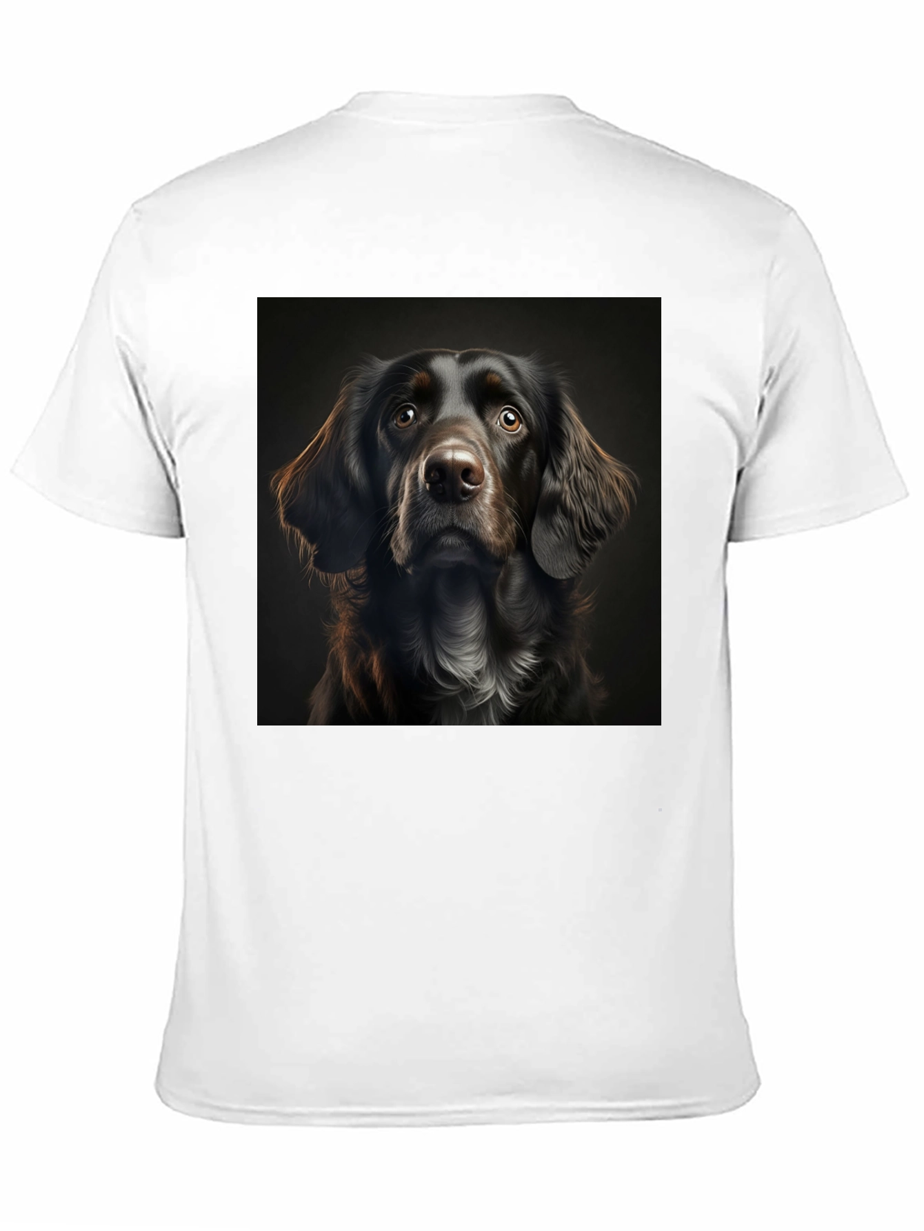 Dog Portrait Graphic Tee - Black Cotton T-Shirt