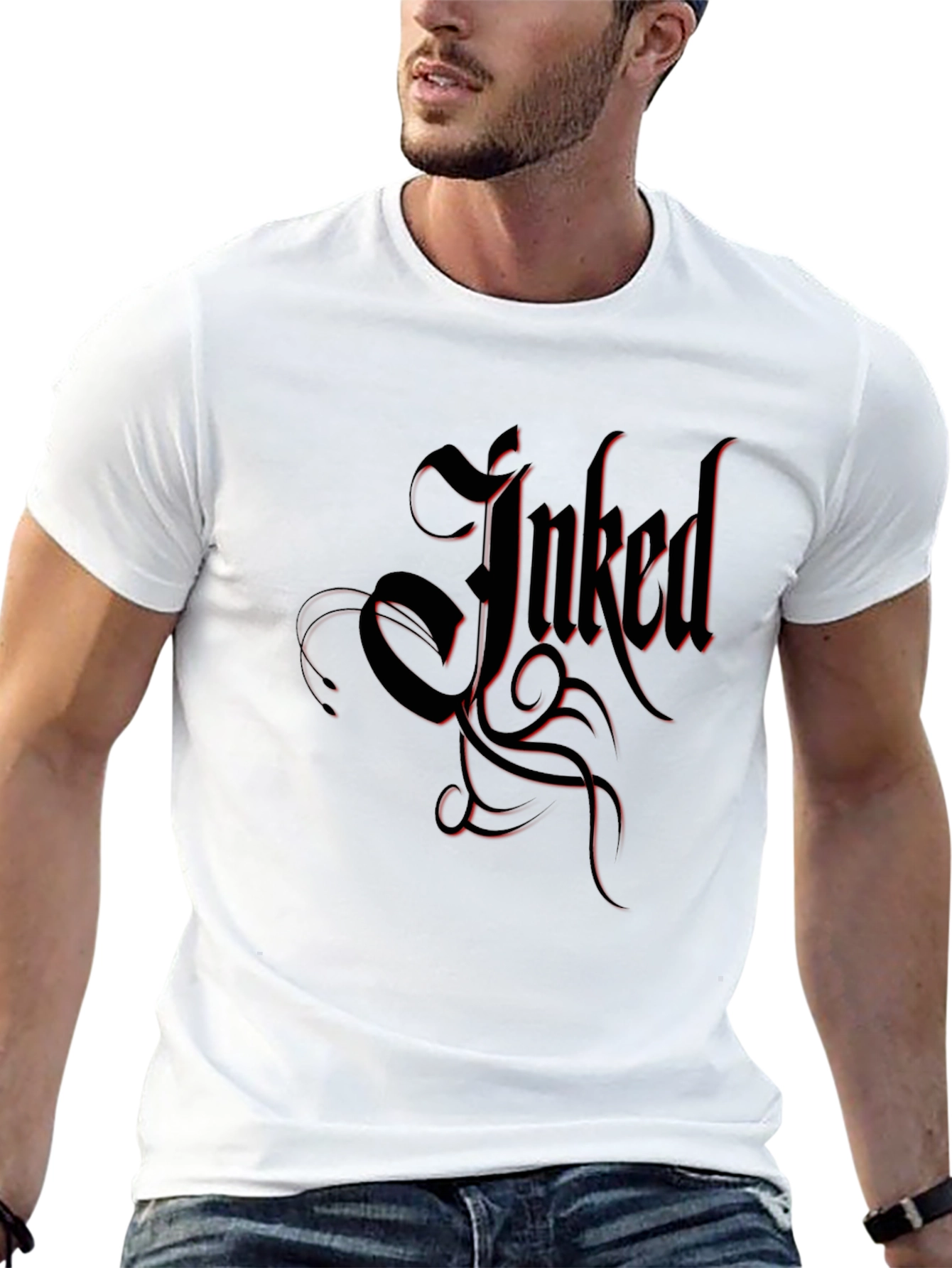 Inked Black T-Shirt Tattoo Design