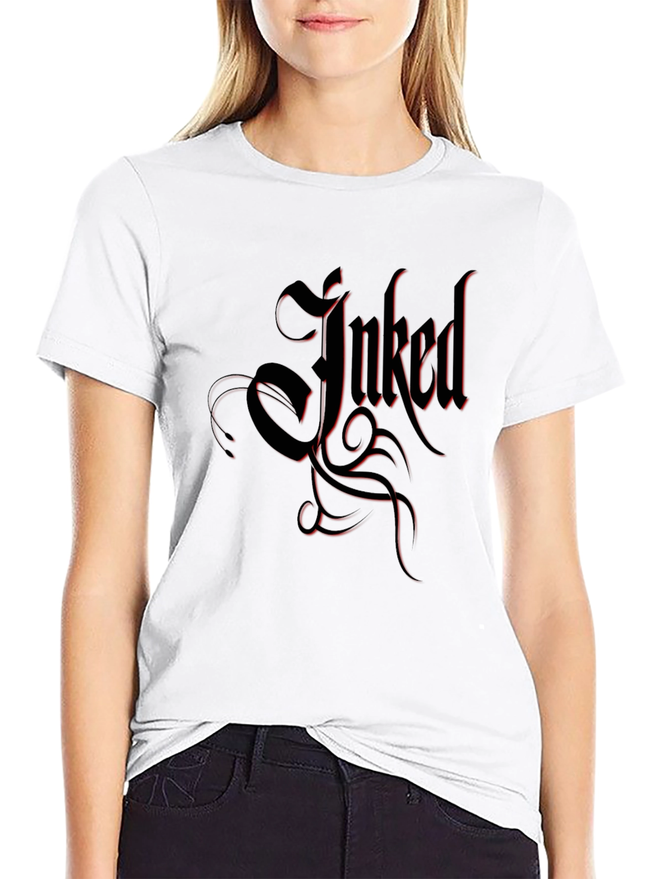 Inked Black T-Shirt Tattoo Design