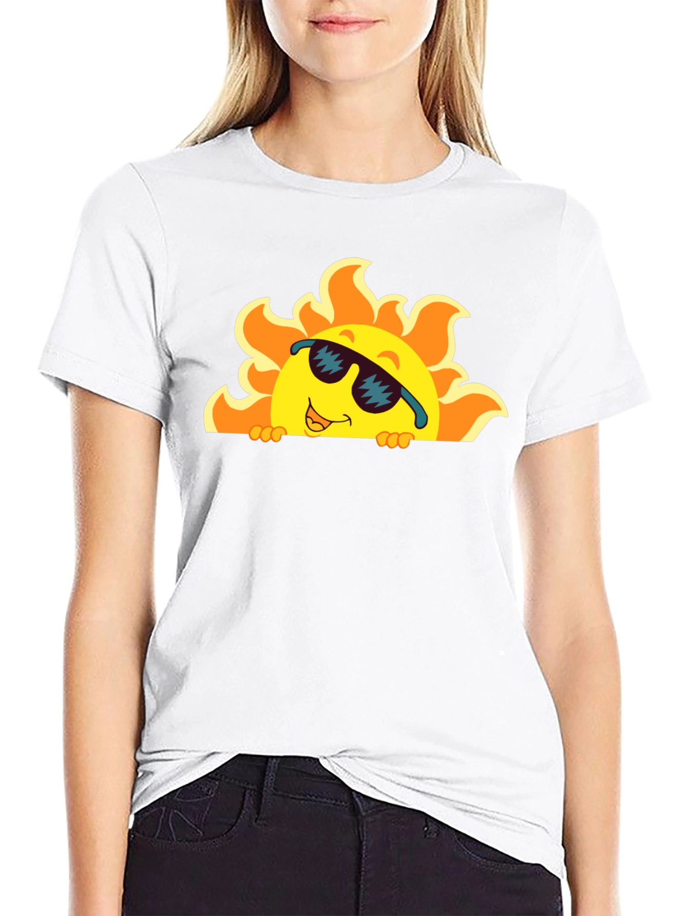 Cool Sun Graphic Tee - Black Cotton T-Shirt