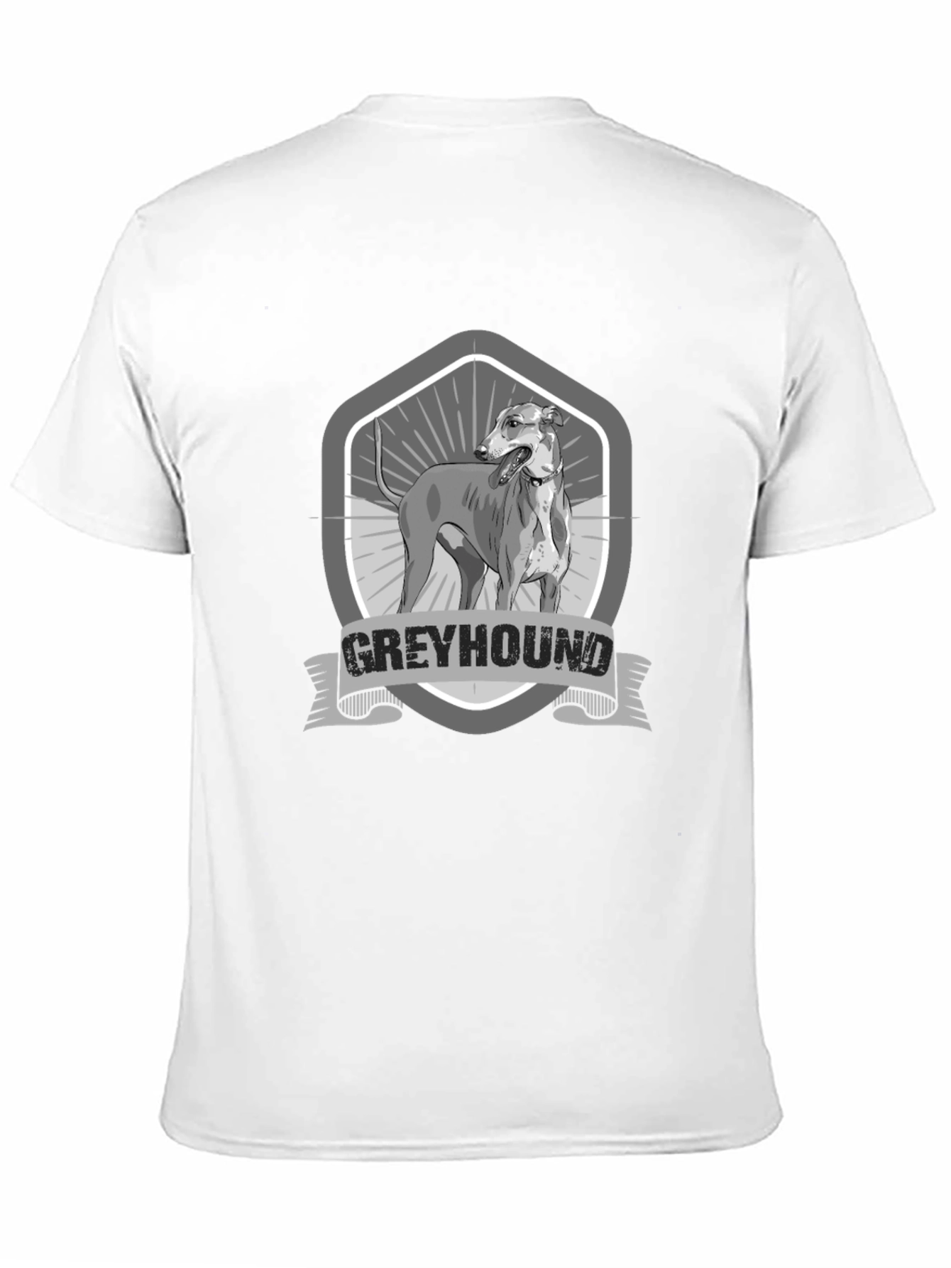 Greyhound Dog Graphic Print Black T-Shirt
