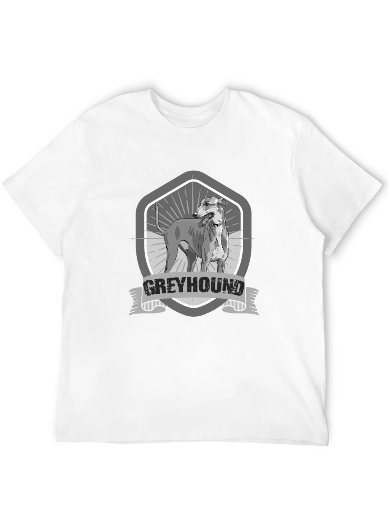 Greyhound Dog Graphic Print Black T-Shirt