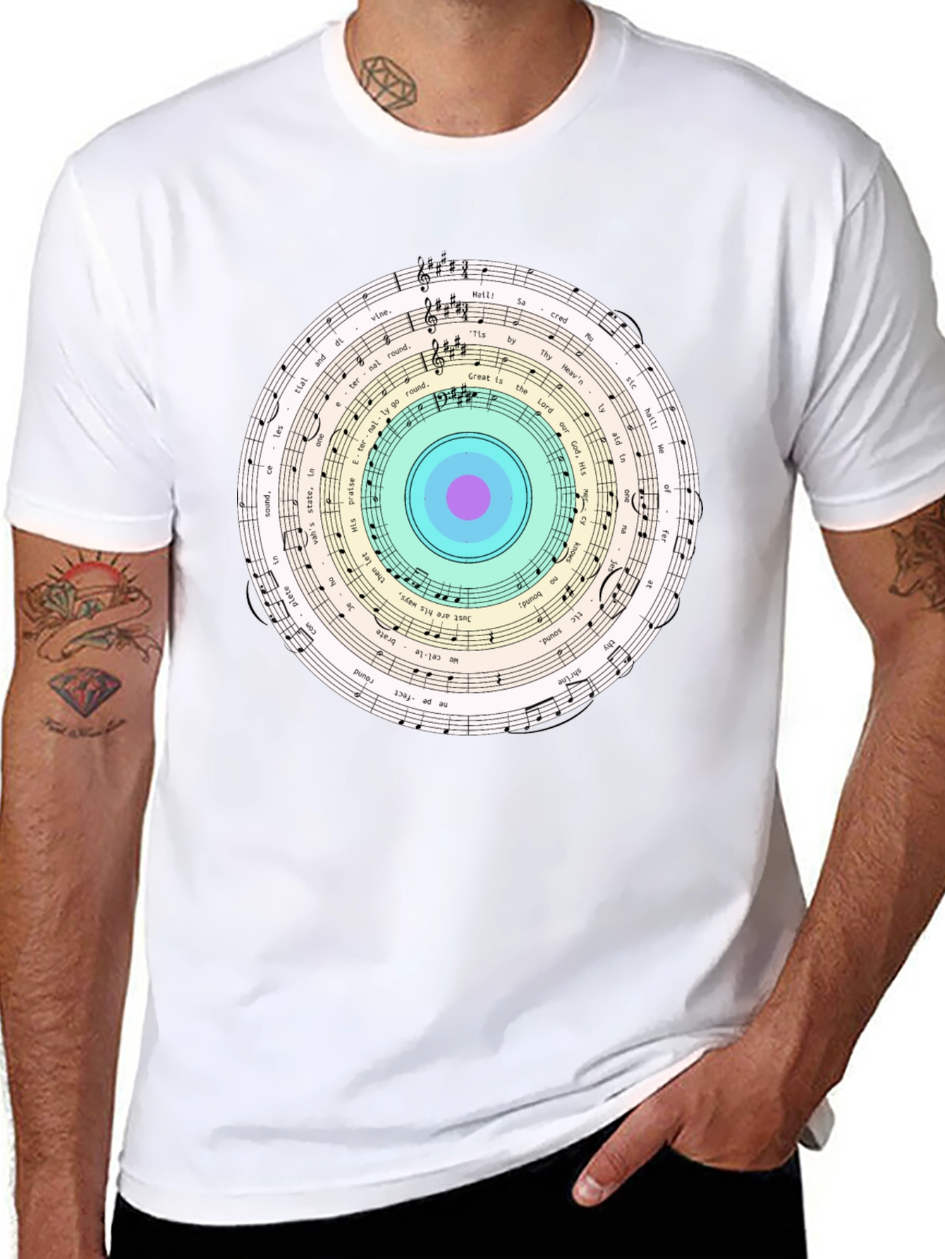 Musical Note Circle Graphic Tee