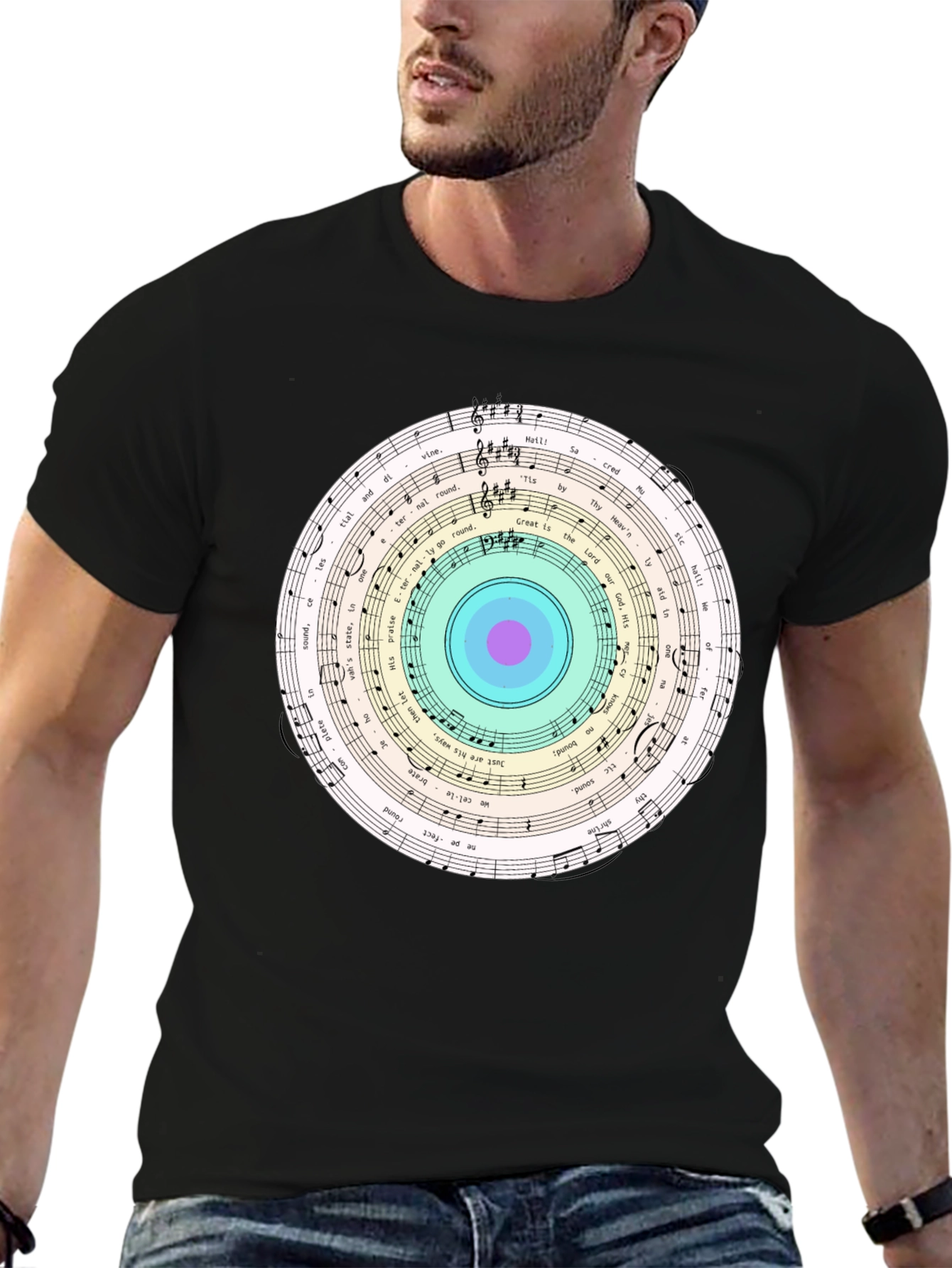 Musical Note Circle Graphic Tee