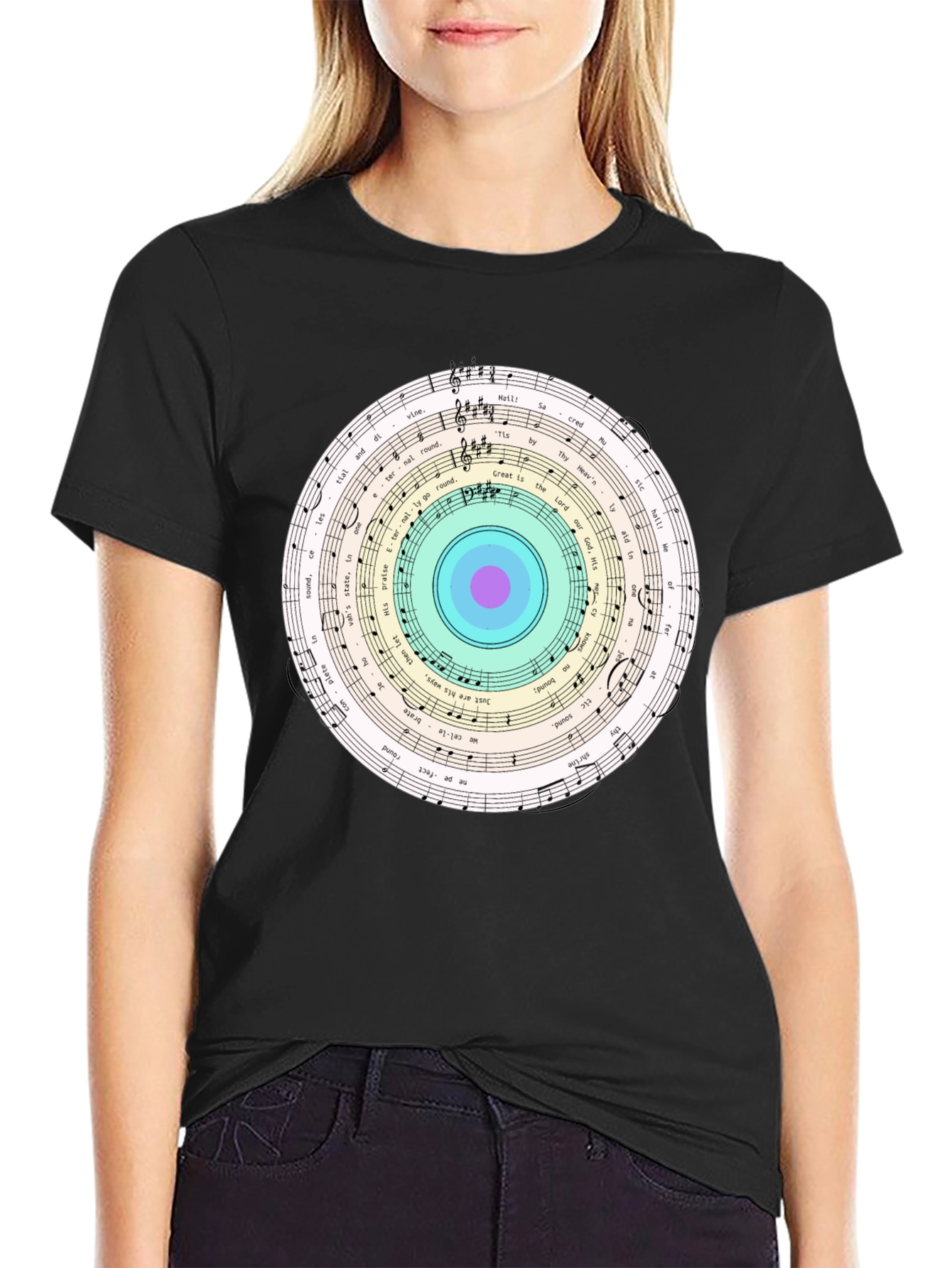 Musical Note Circle Graphic Tee