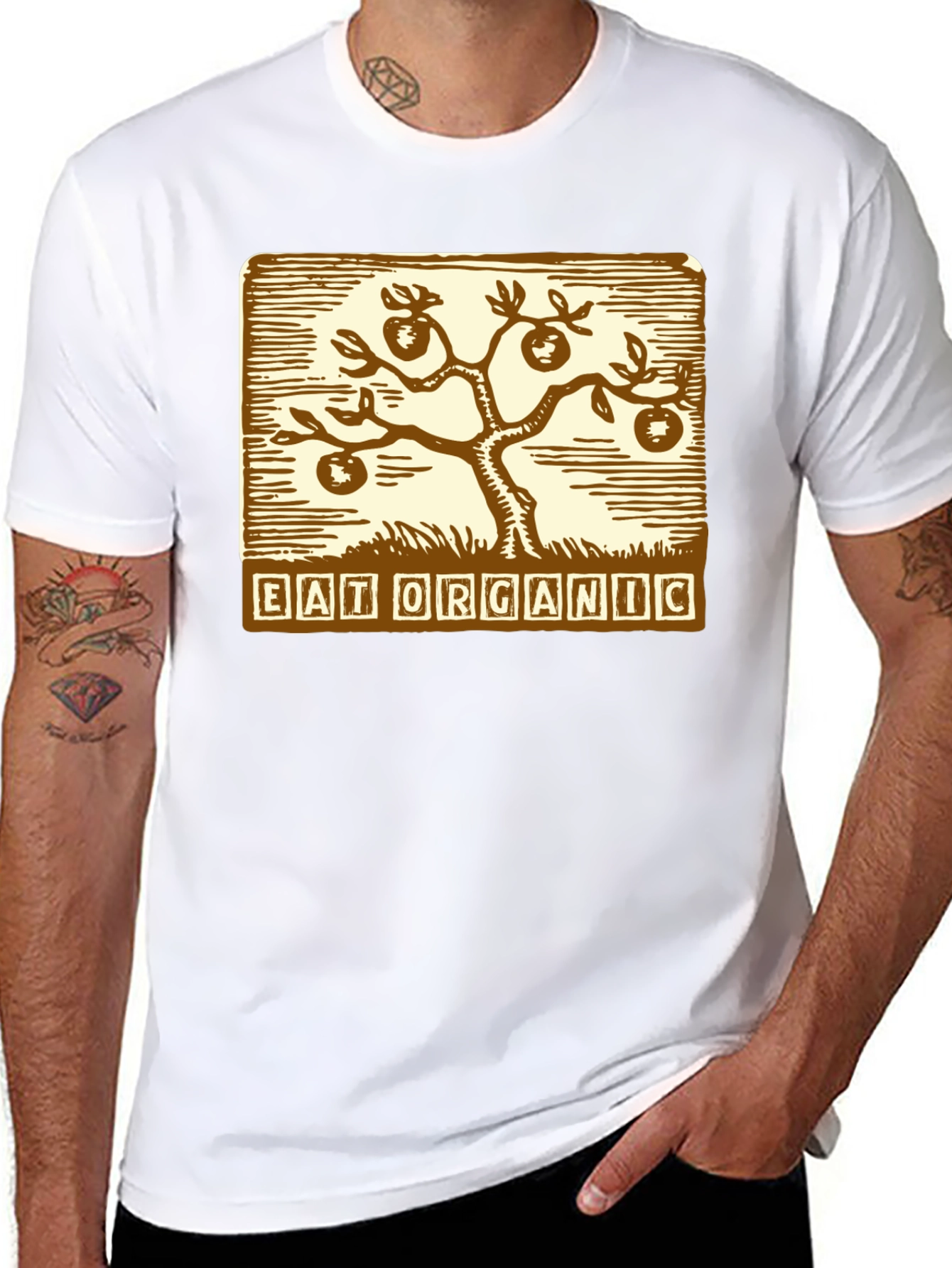 Eat Organic T-Shirt - Black Graphic Tee