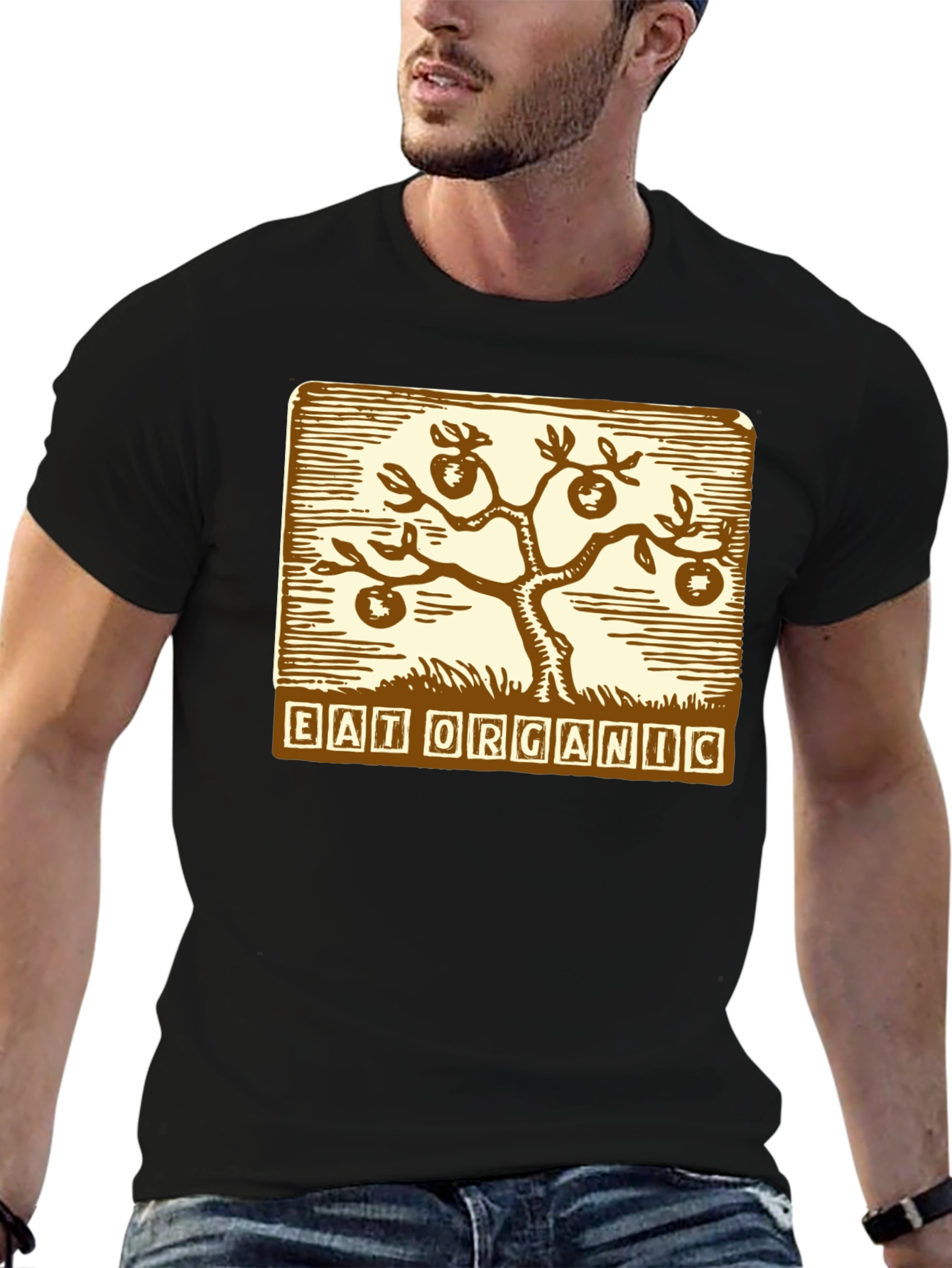 Eat Organic T-Shirt - Black Graphic Tee