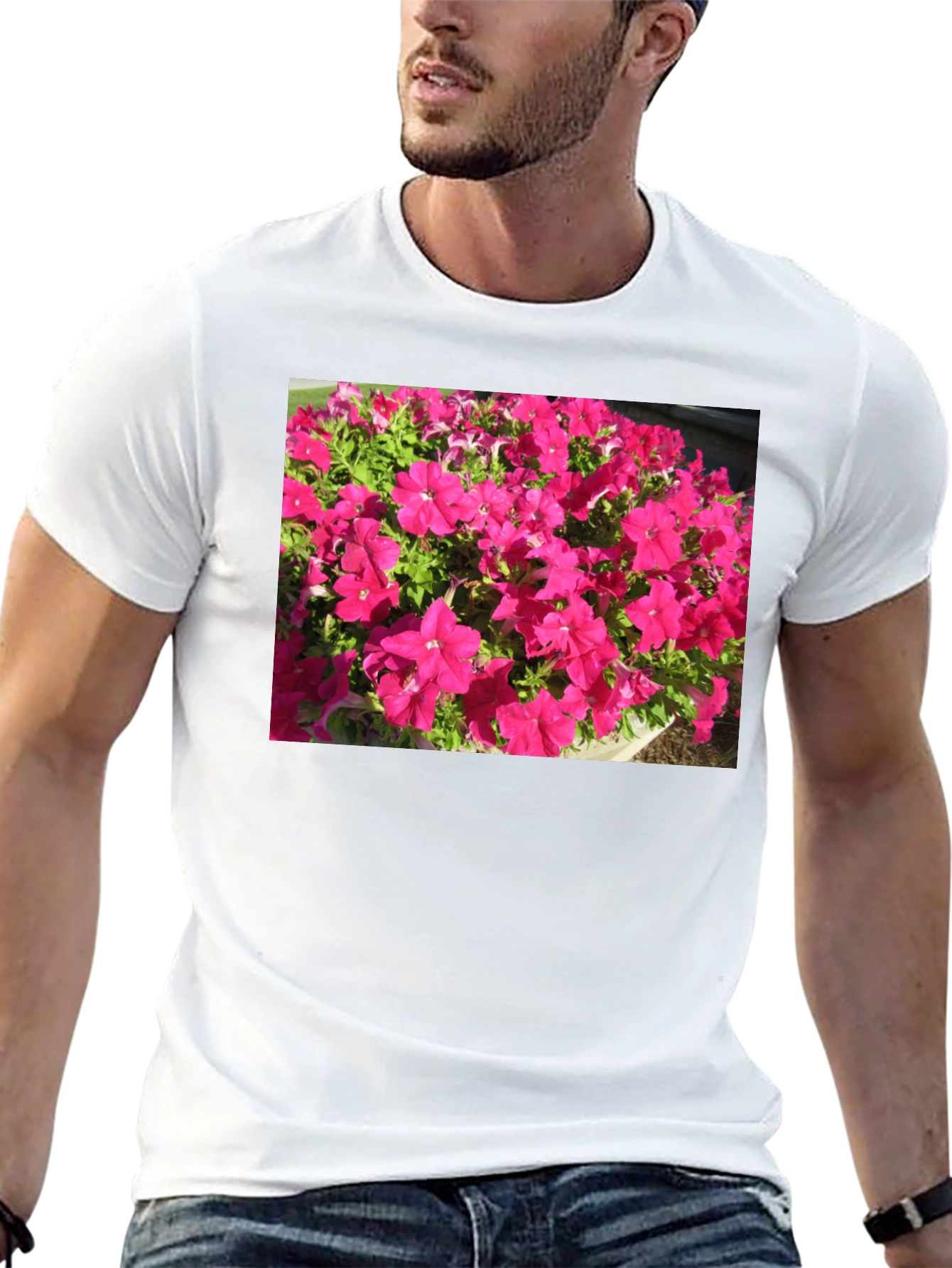 Floral Print Black T-Shirt - Bold & Vibrant