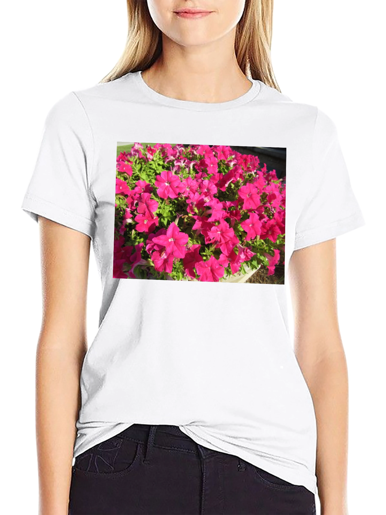 Floral Print Black T-Shirt - Bold & Vibrant