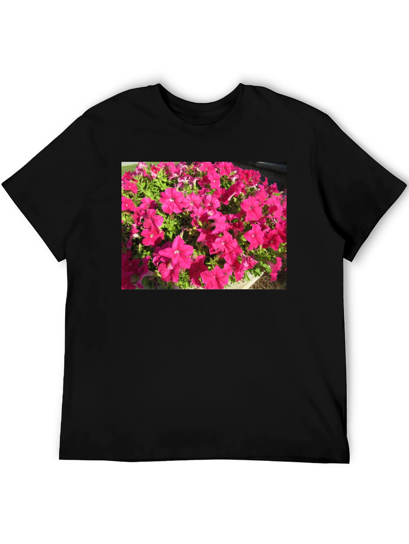 Floral Print Black T-Shirt - Bold & Vibrant