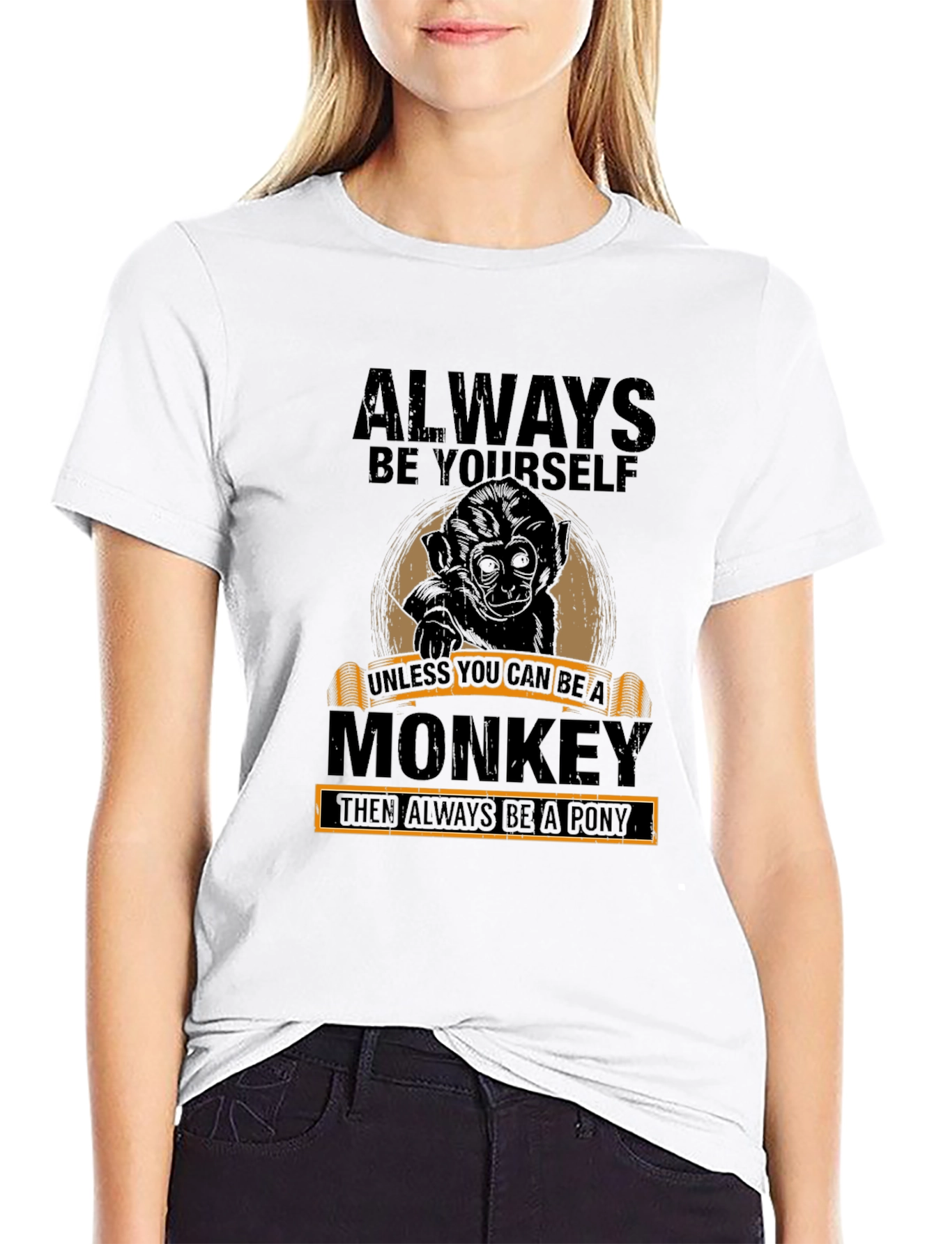 Always Be Yourself Monkey Graphic T-Shirt