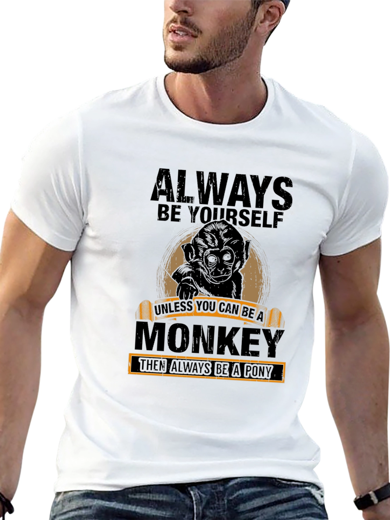 Always Be Yourself Monkey Graphic T-Shirt