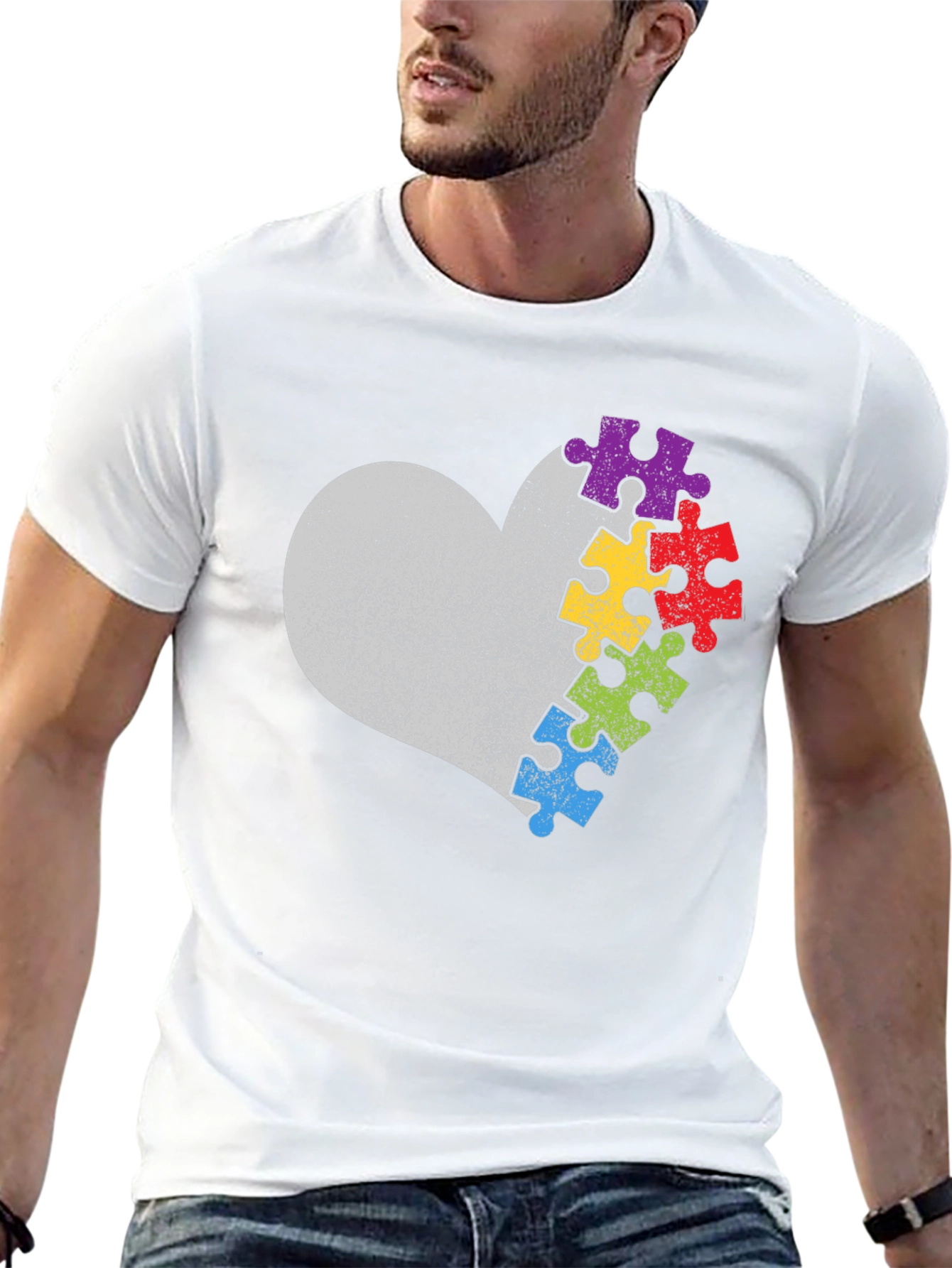 Autism Awareness Heart Puzzle T-Shirt