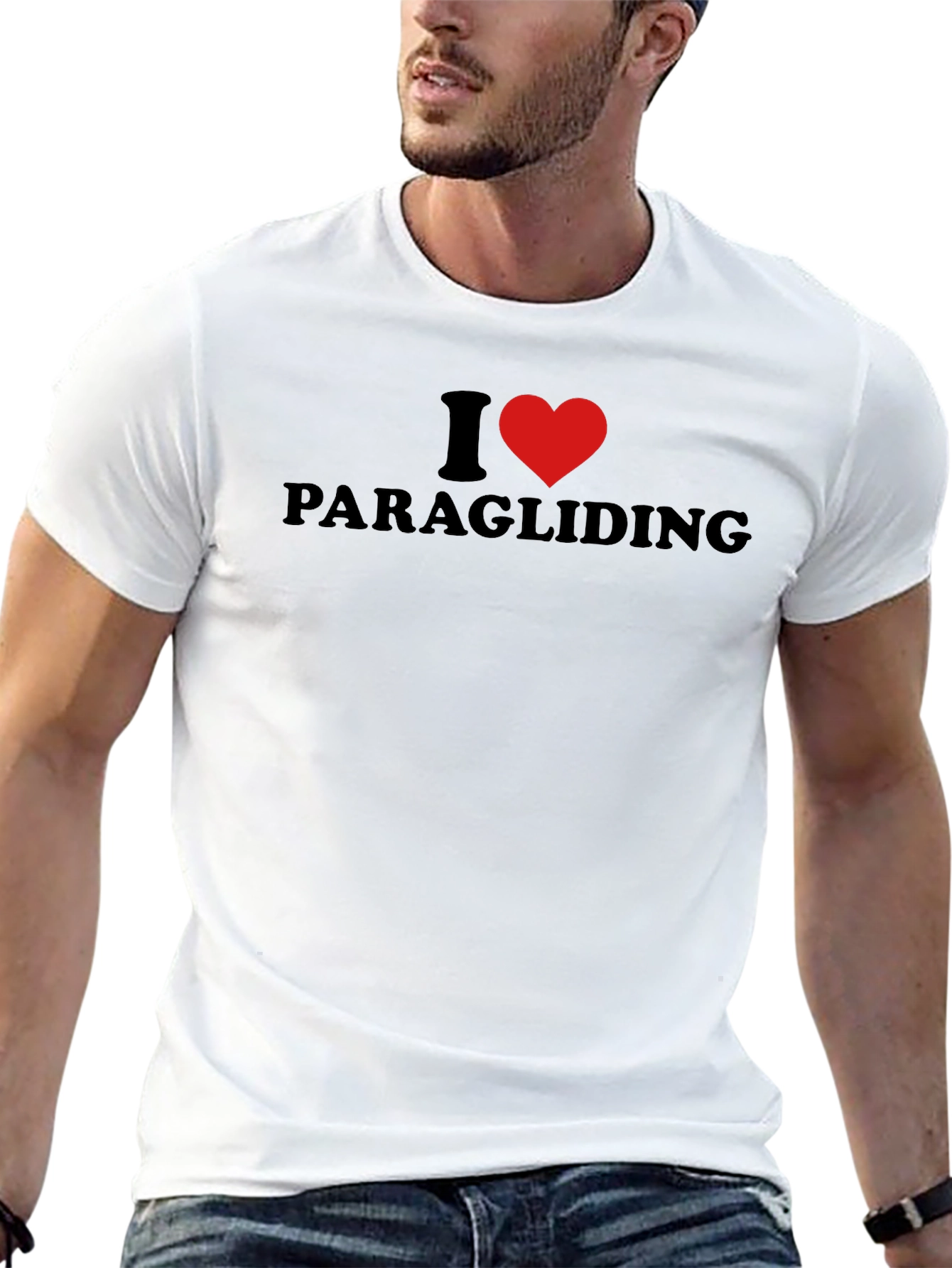 I Heart Paragliding Black T-Shirt