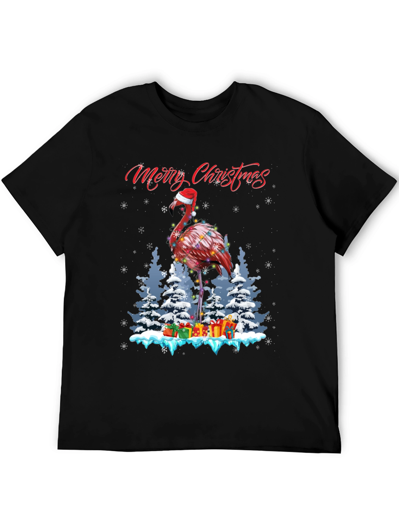 Festive Flamingo Christmas T-Shirt