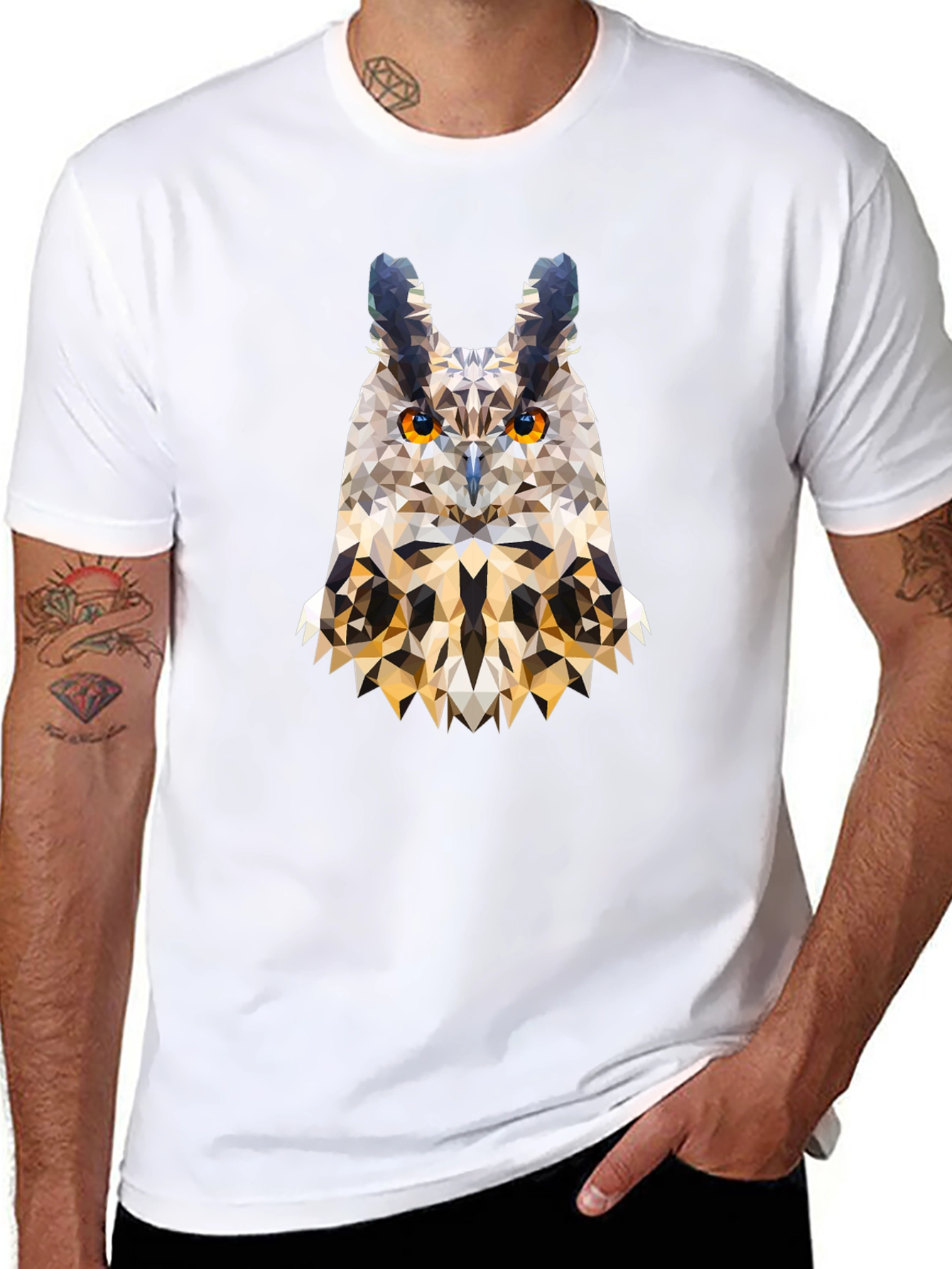 Geometric Owl T-Shirt - Modern Art Tee