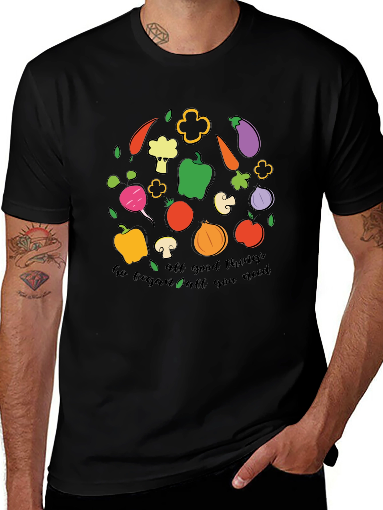 Go Vegan All Good Things Graphic T-Shirt