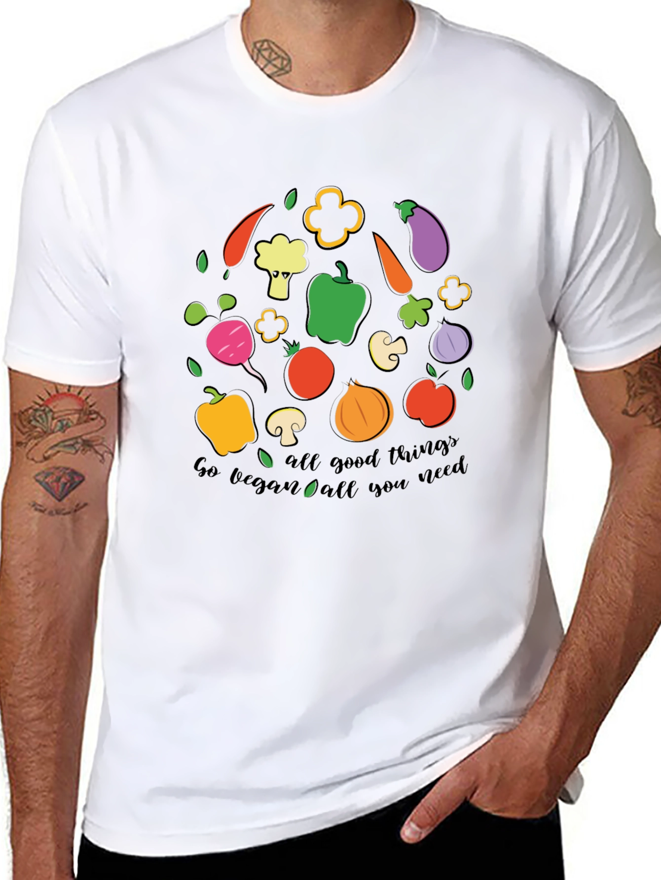 Go Vegan All Good Things Graphic T-Shirt