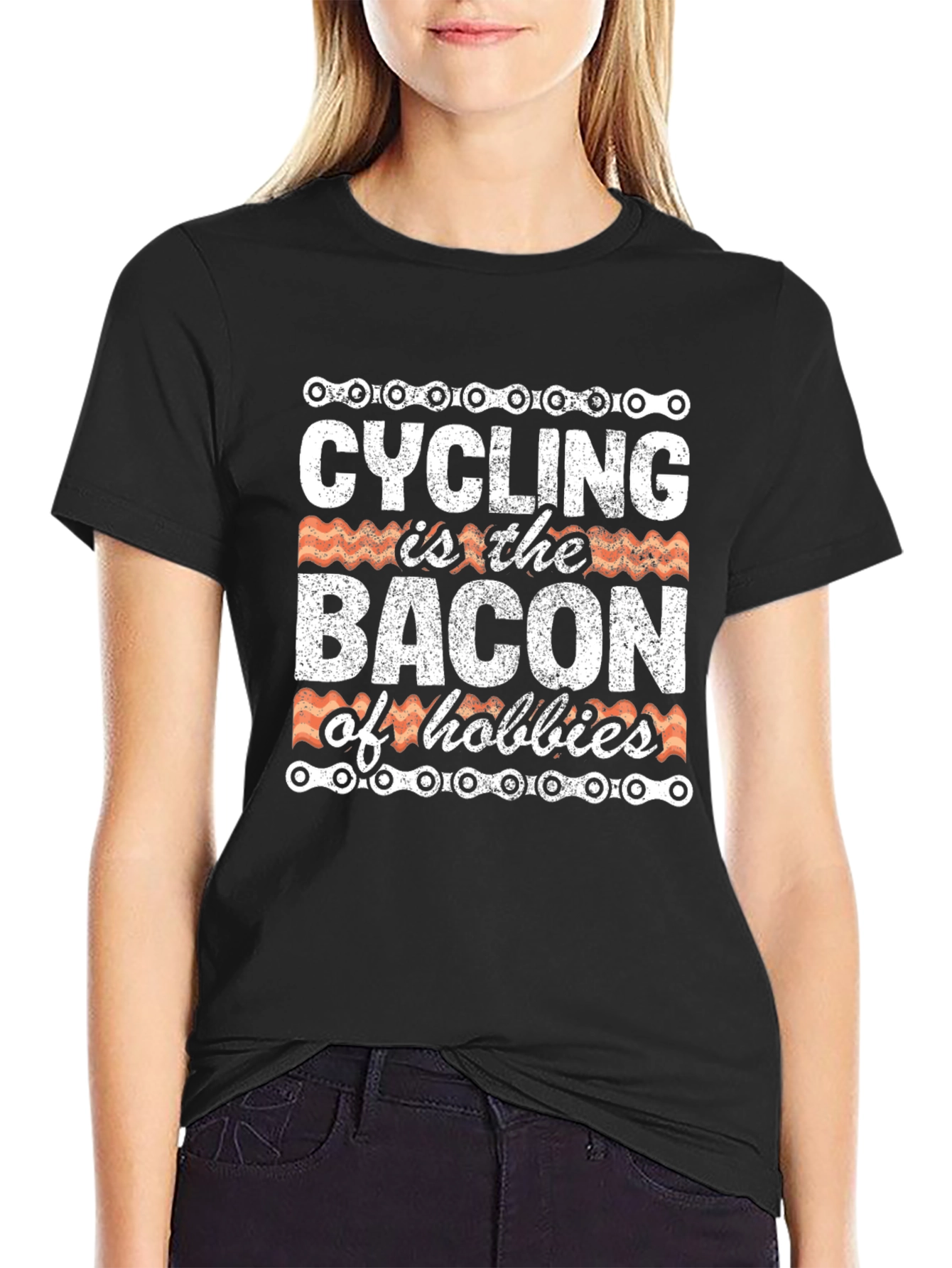 Cycling Bacon Hobbies Graphic T-Shirt