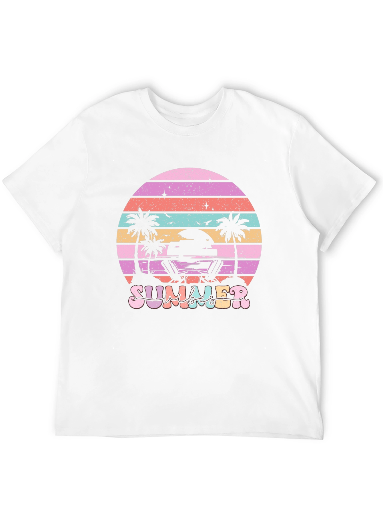 Summer Beach T-Shirt Sunset Palm Tree Vacation Tee