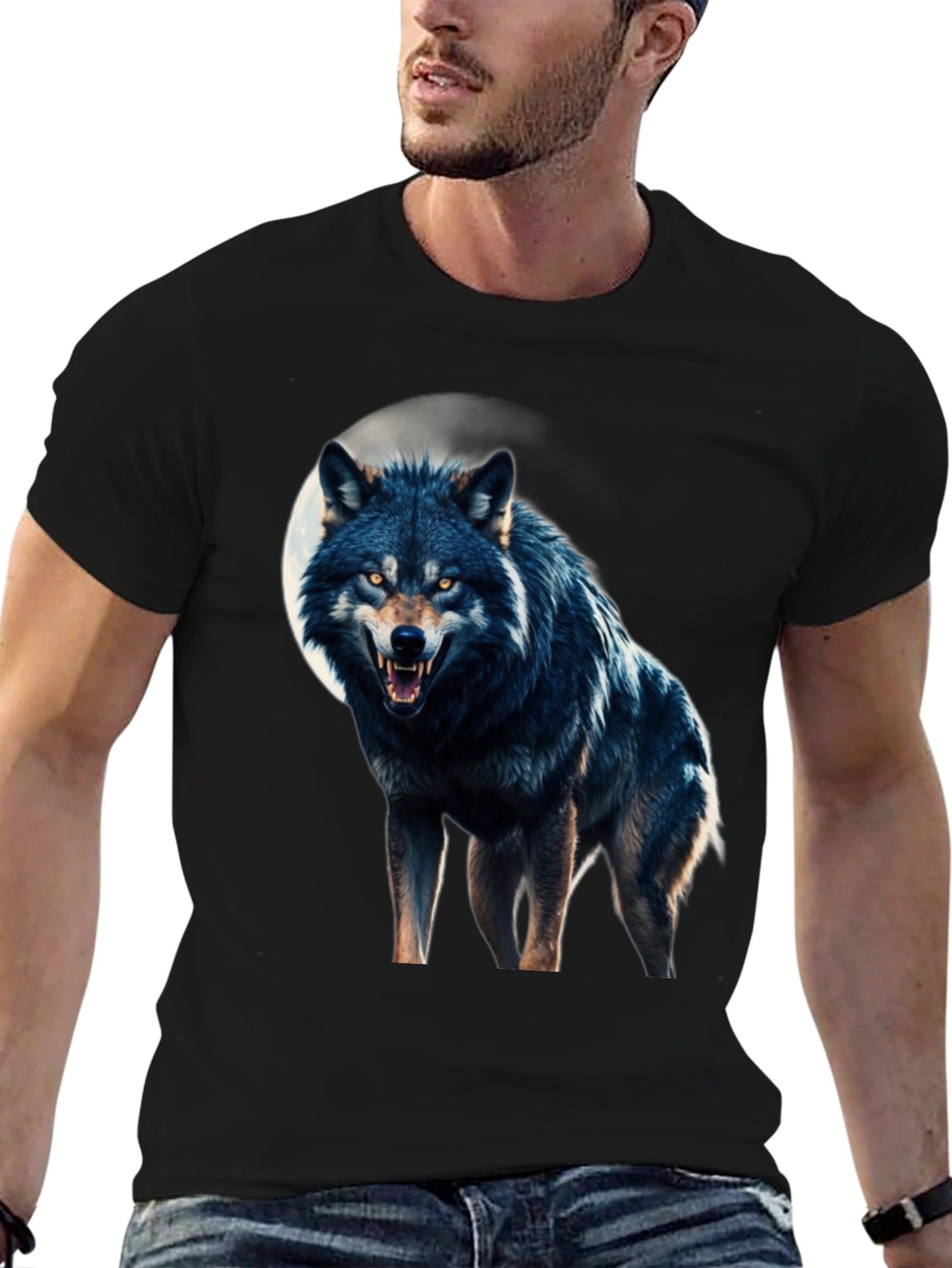 Wolf Moon Graphic Tee - Fierce Black T-Shirt