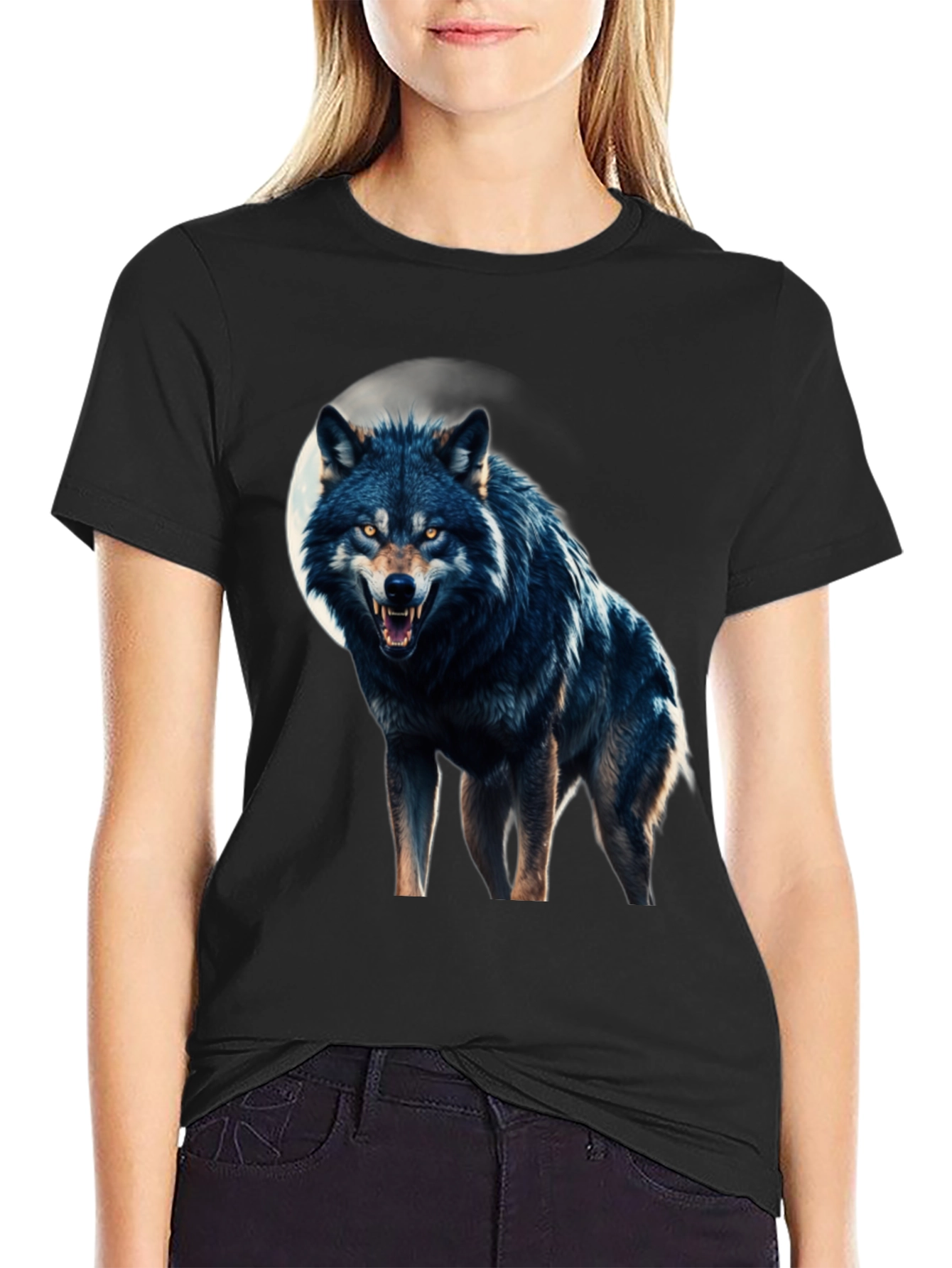 Wolf Moon Graphic Tee - Fierce Black T-Shirt