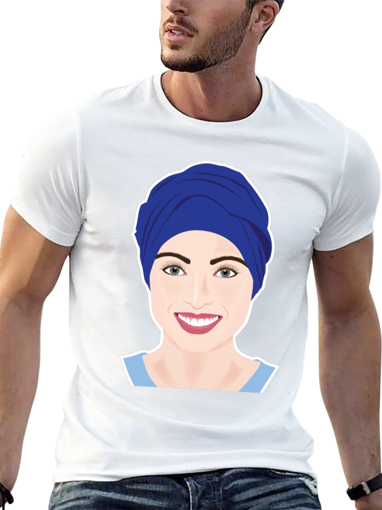 Womens Turban Nurse Graphic Tee - Black Cotton