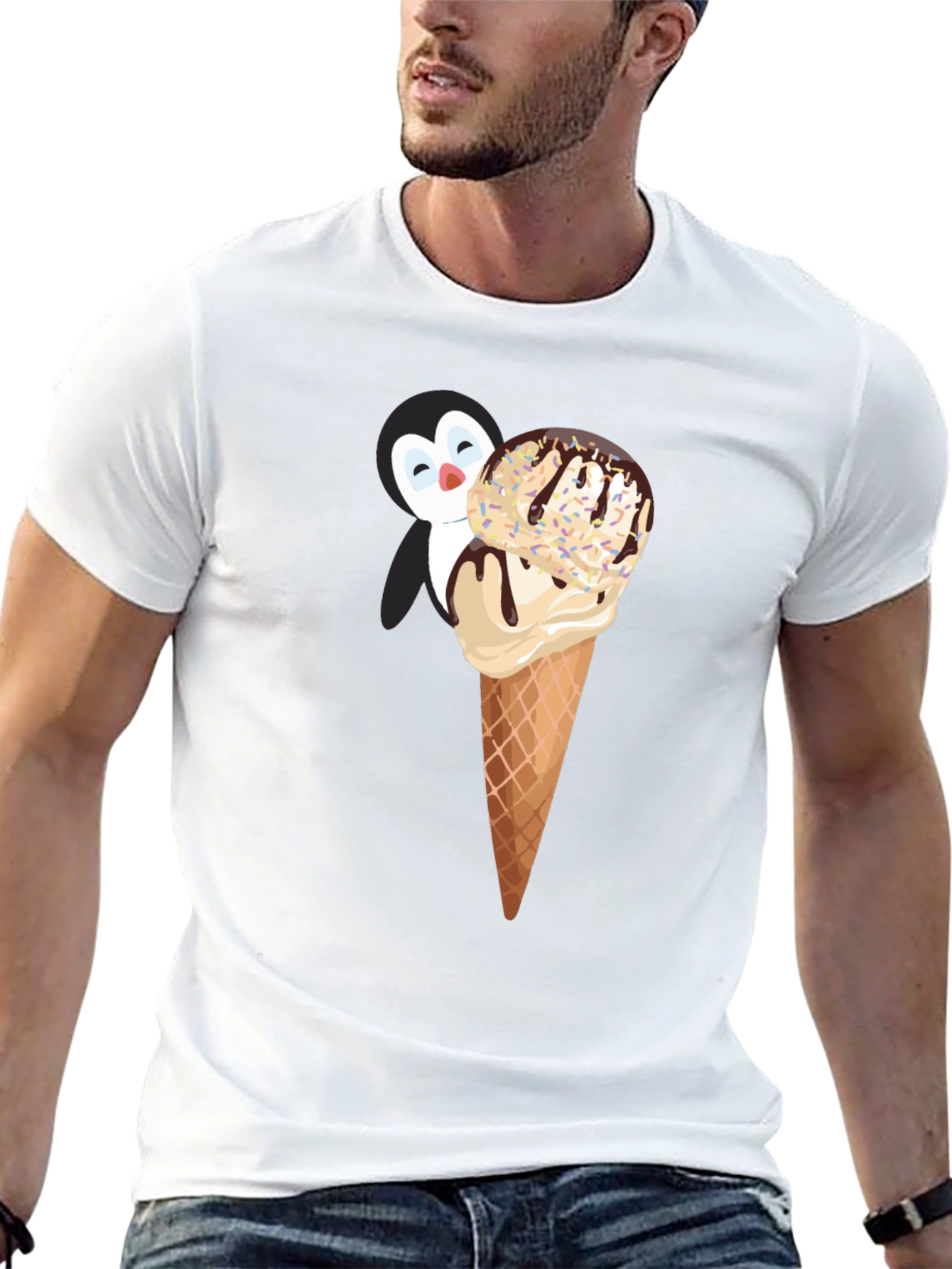 Penguin Ice Cream T-Shirt - Whimsical & Fun Design
