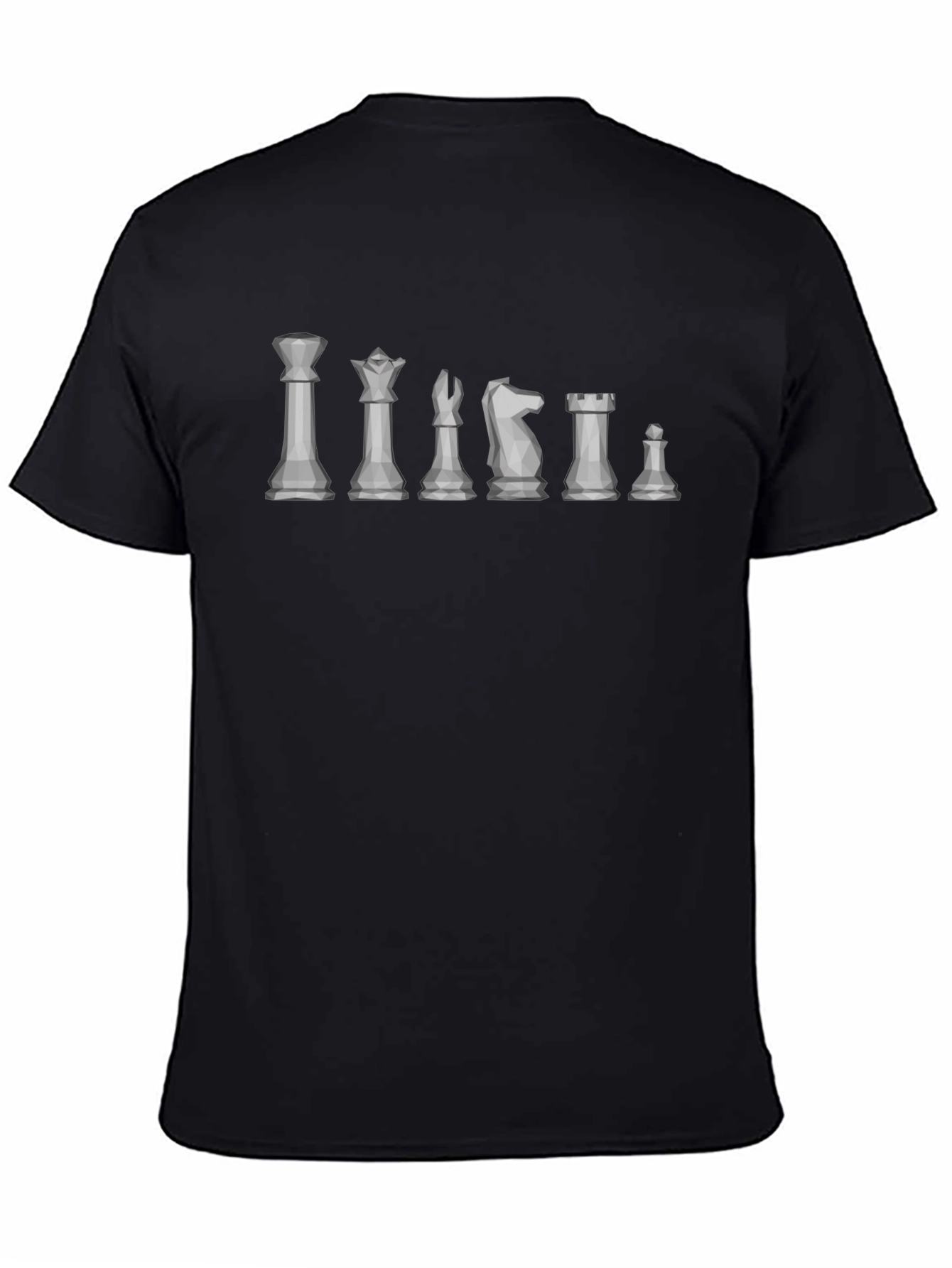 Chess Piece Lineup T-Shirt - Geometric Design