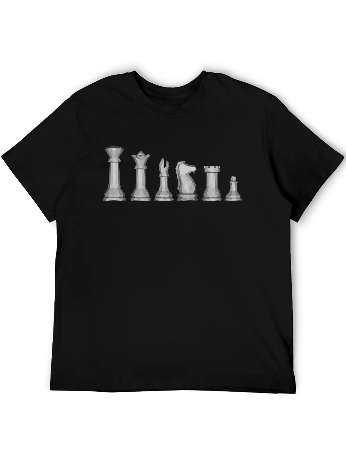 Chess Piece Lineup T-Shirt - Geometric Design