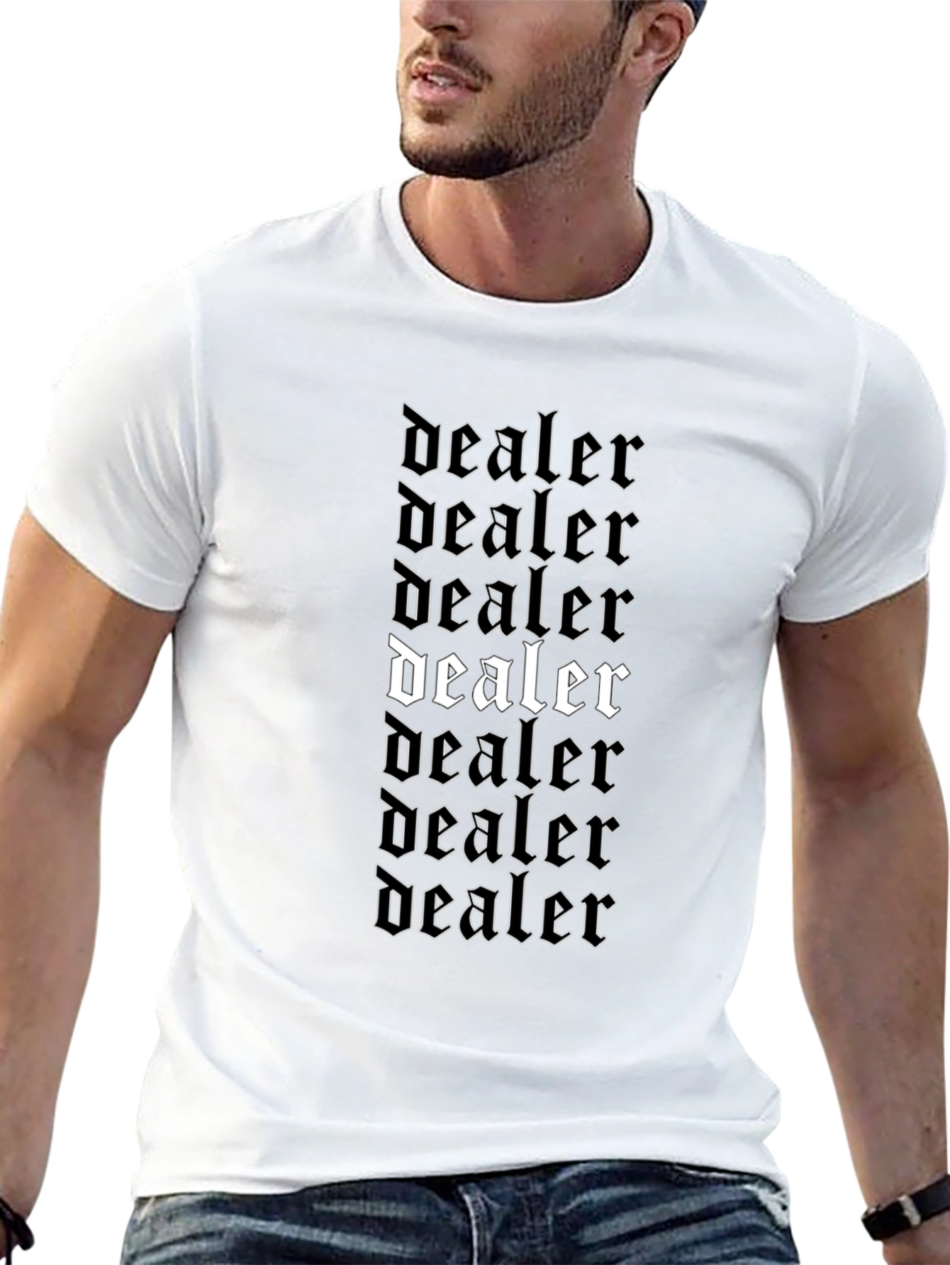 Dealer T-Shirt Black Gothic Font Design