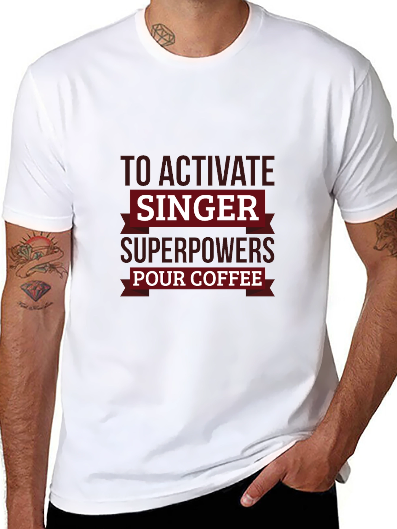 Singer Superpowers Coffee T-Shirt - Funny Musician Tee