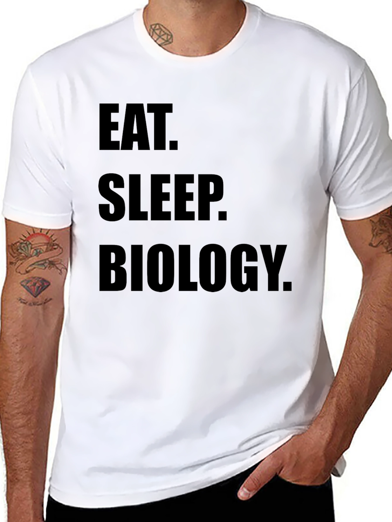 Eat Sleep Biology T-Shirt - Black Cotton Tee