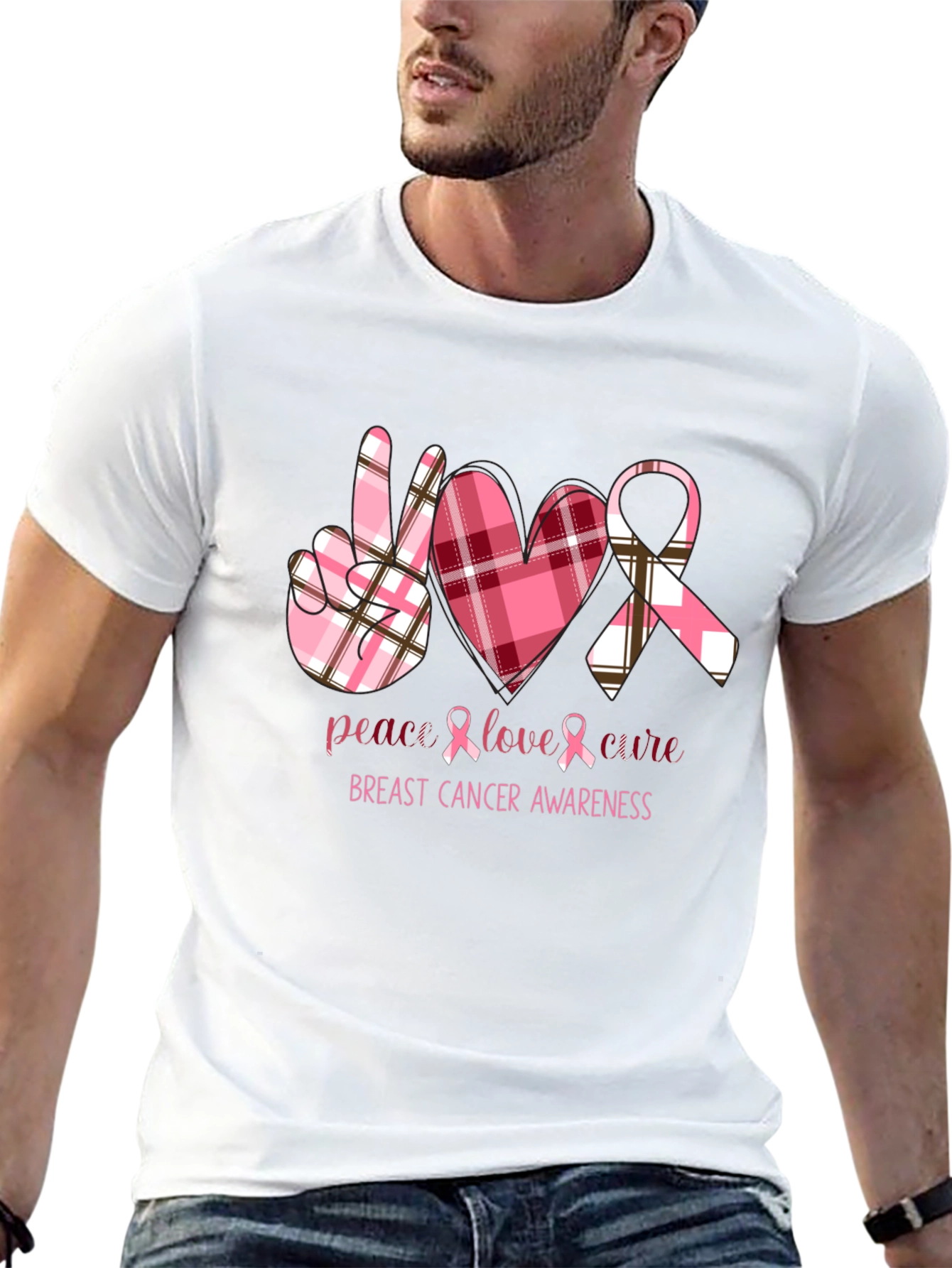 Breast Cancer Awareness Tee - Peace Love Cure