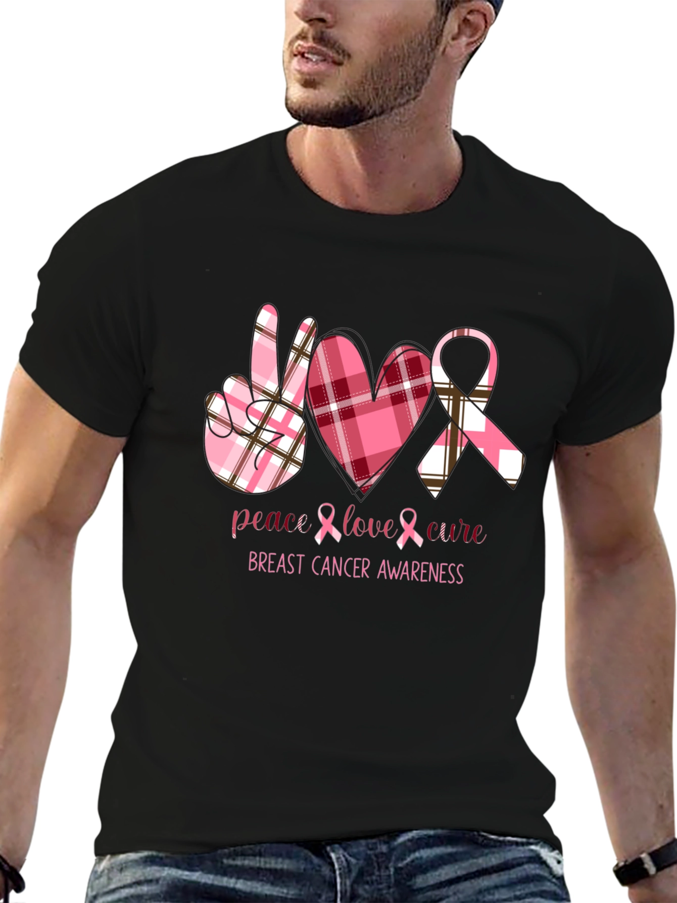 Breast Cancer Awareness Tee - Peace Love Cure