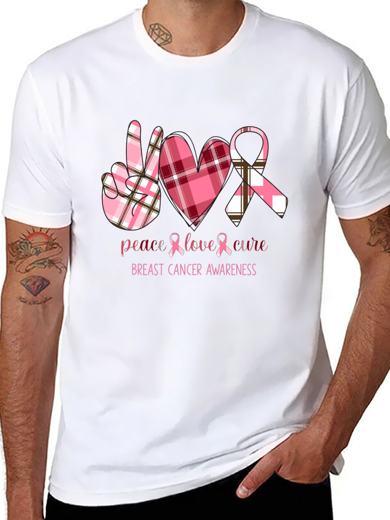 Breast Cancer Awareness Tee - Peace Love Cure
