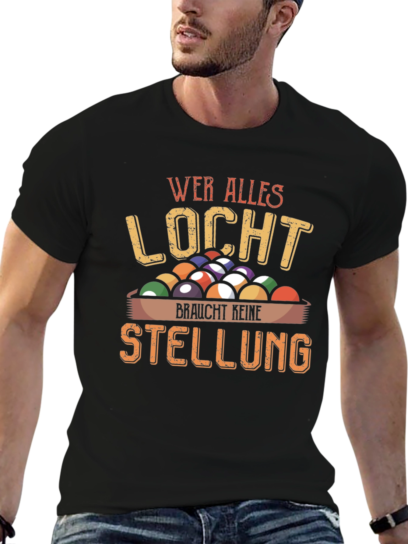 Wer Alles Locht Billiard Graphic T-Shirt