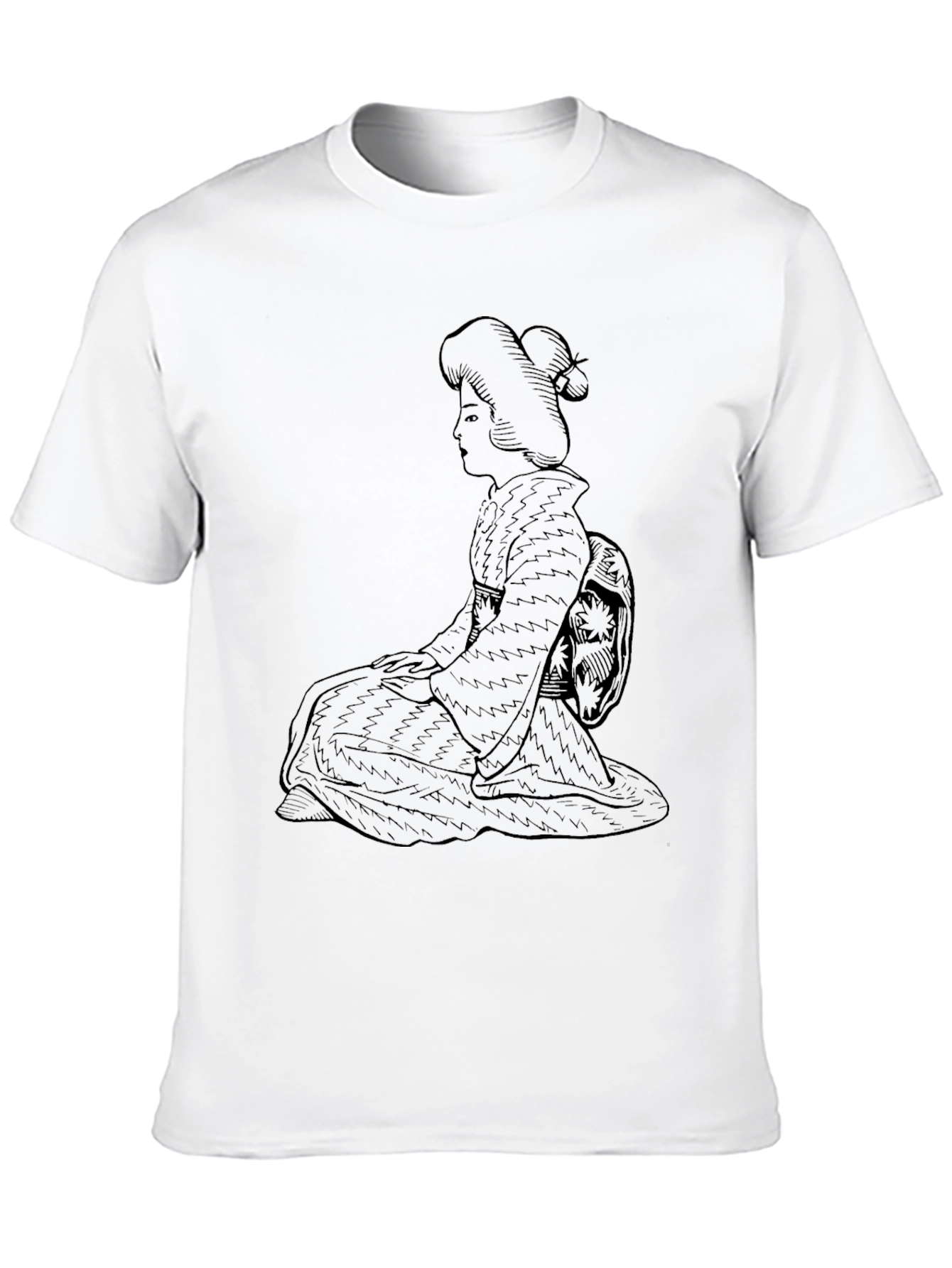 Black Geisha Graphic Tee - Unique Japanese Style