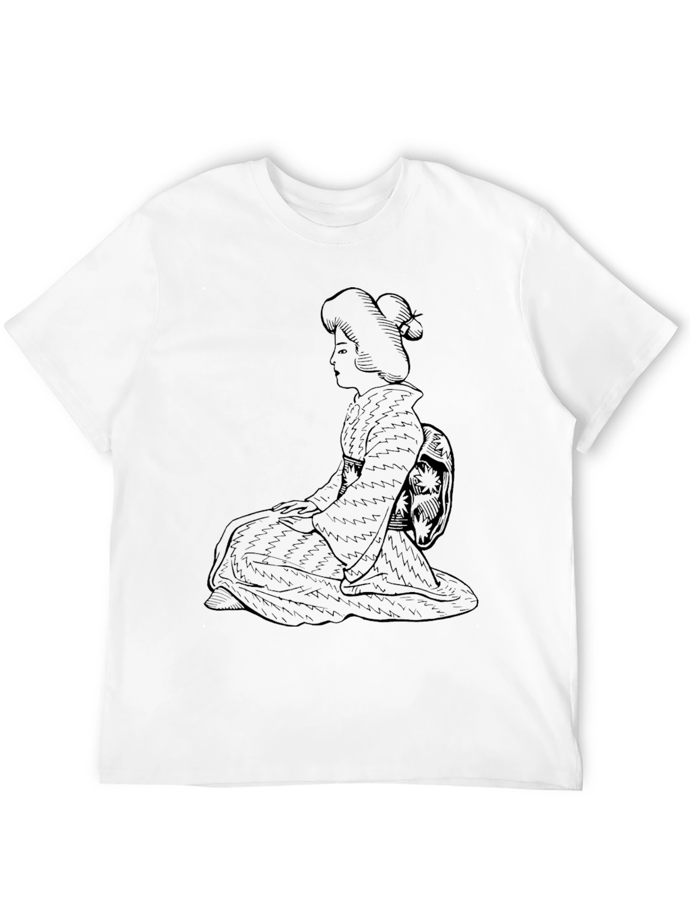 Black Geisha Graphic Tee - Unique Japanese Style
