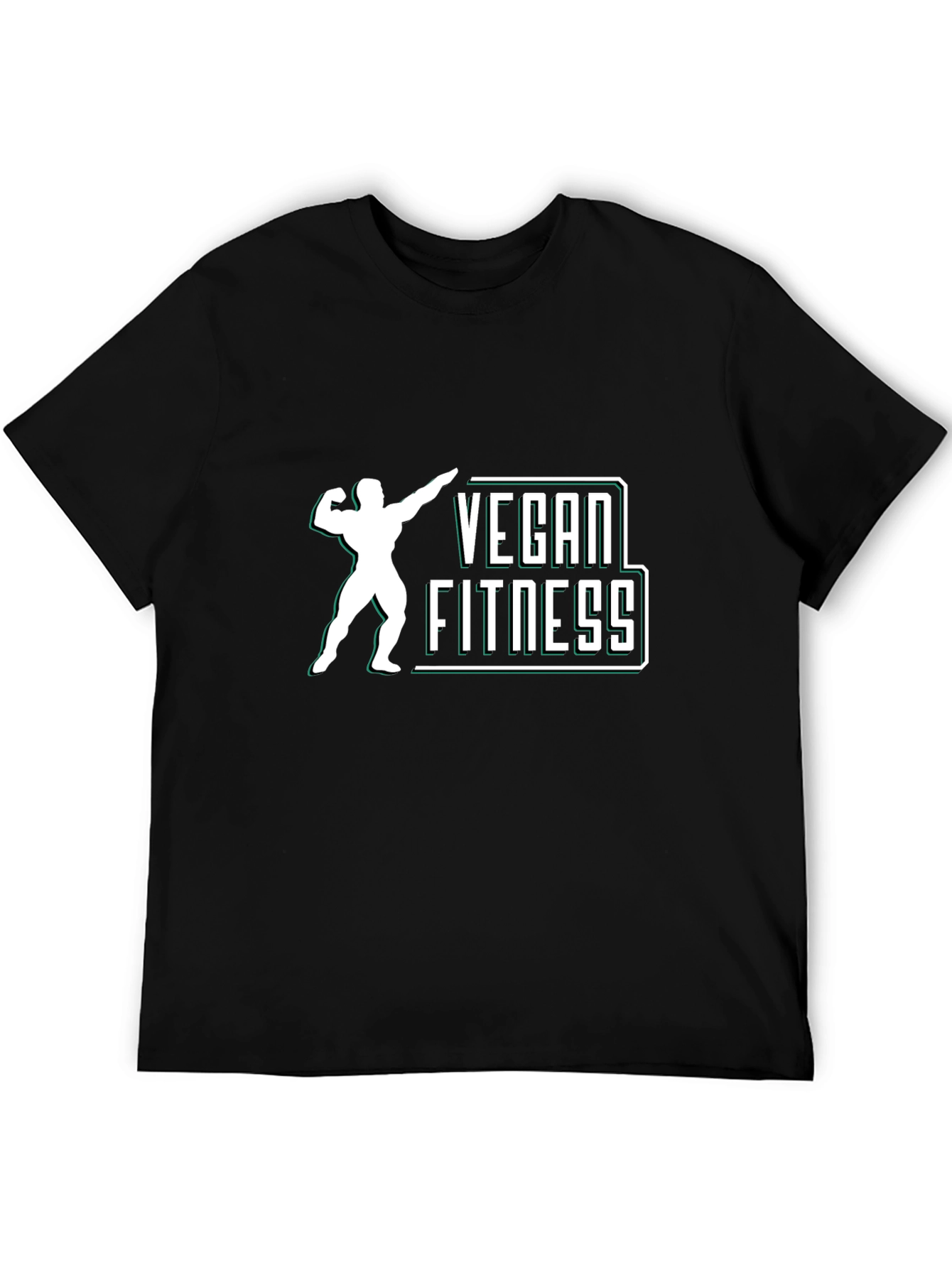 Vegan Fitness Graphic T-Shirt - Black