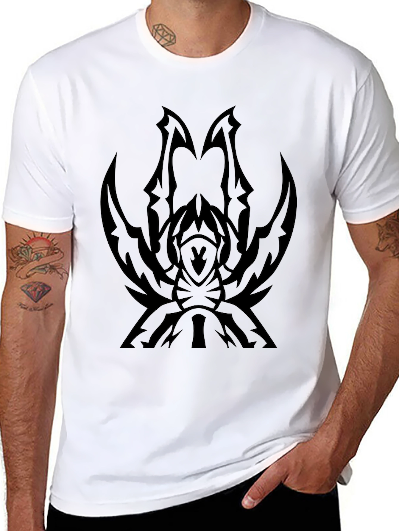 Tribal Spider Graphic Black T-Shirt