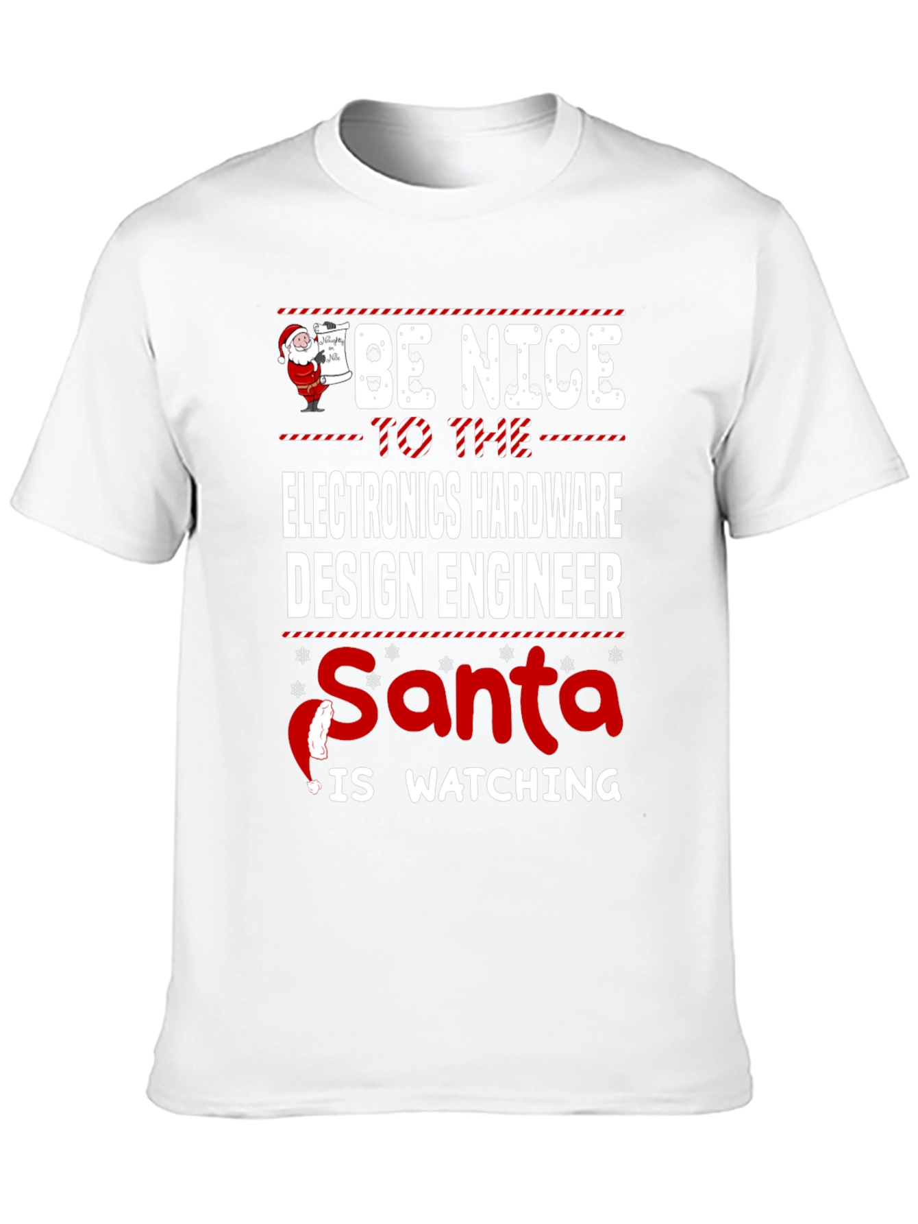 Electronics Hardware Engineer Santa Watching T-Shirt