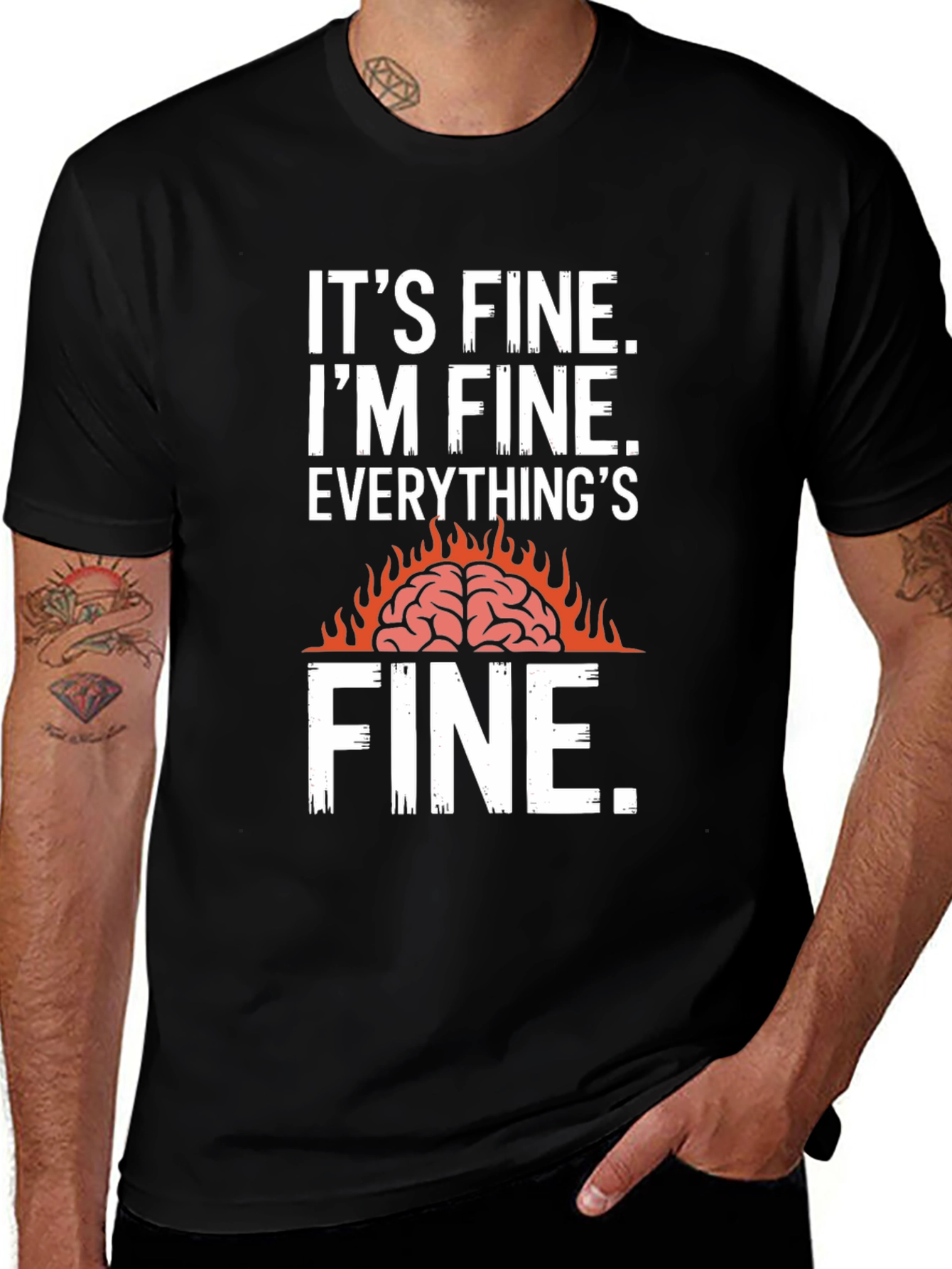 Its Fine Burning Brain Graphic T-Shirt
